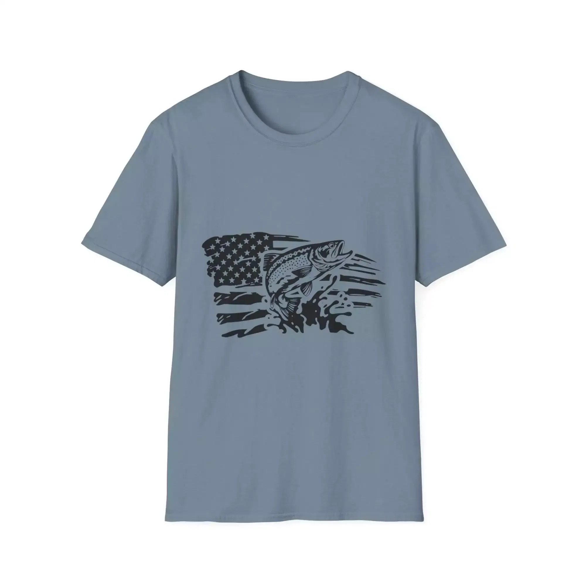 Distressed US Flag Trout T-Shirt, Fishing Shirt, Patriotic Tee, American Flag Apparel, Outdoor Clothing, Fishing Lover Gift - Image 9