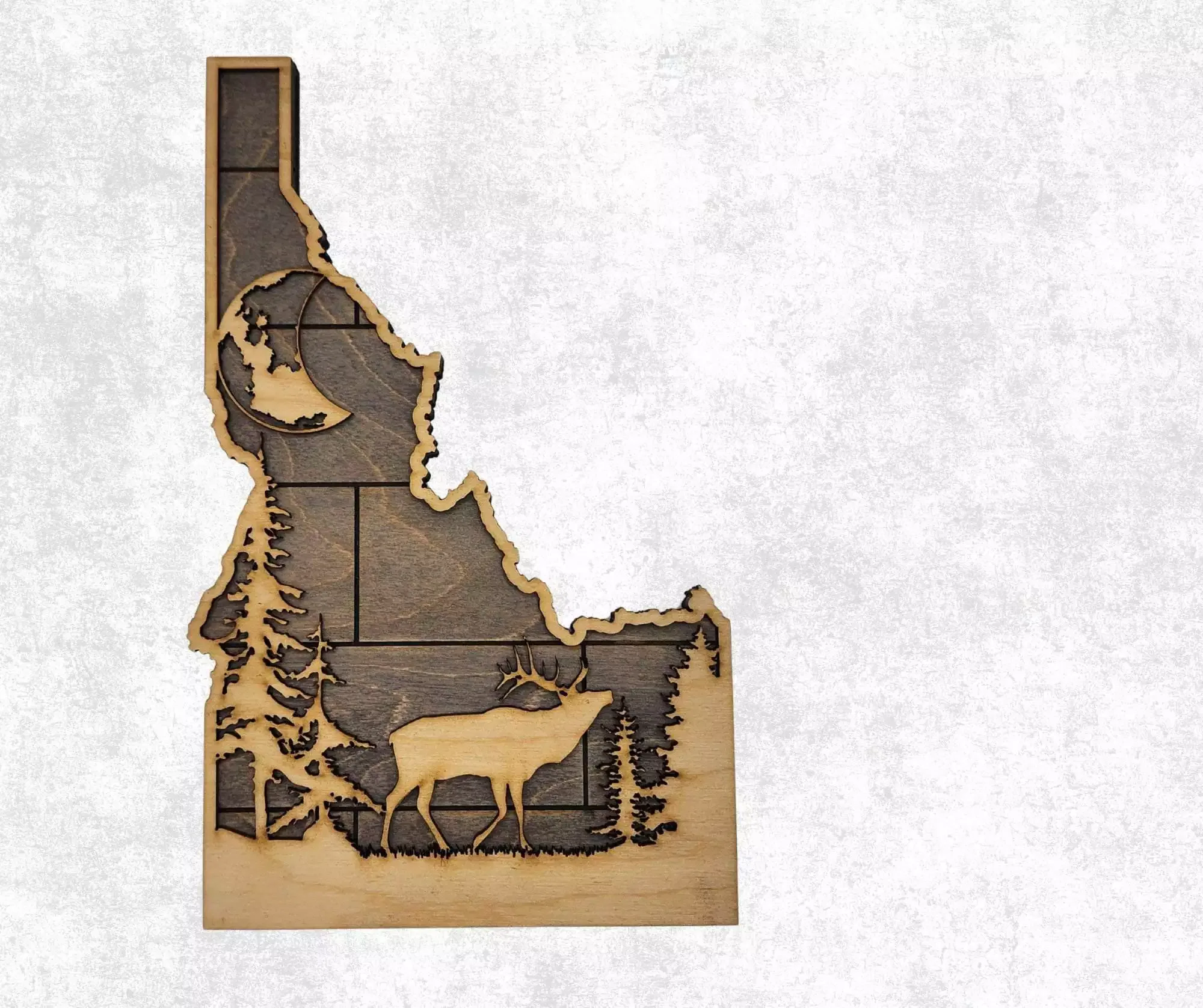 Idaho Sign - Rustic Home Decor with Forest Scene, Perfect Gift for Idaho Lovers & Nature Enthusiasts - Gray Planked Stain - Image 3