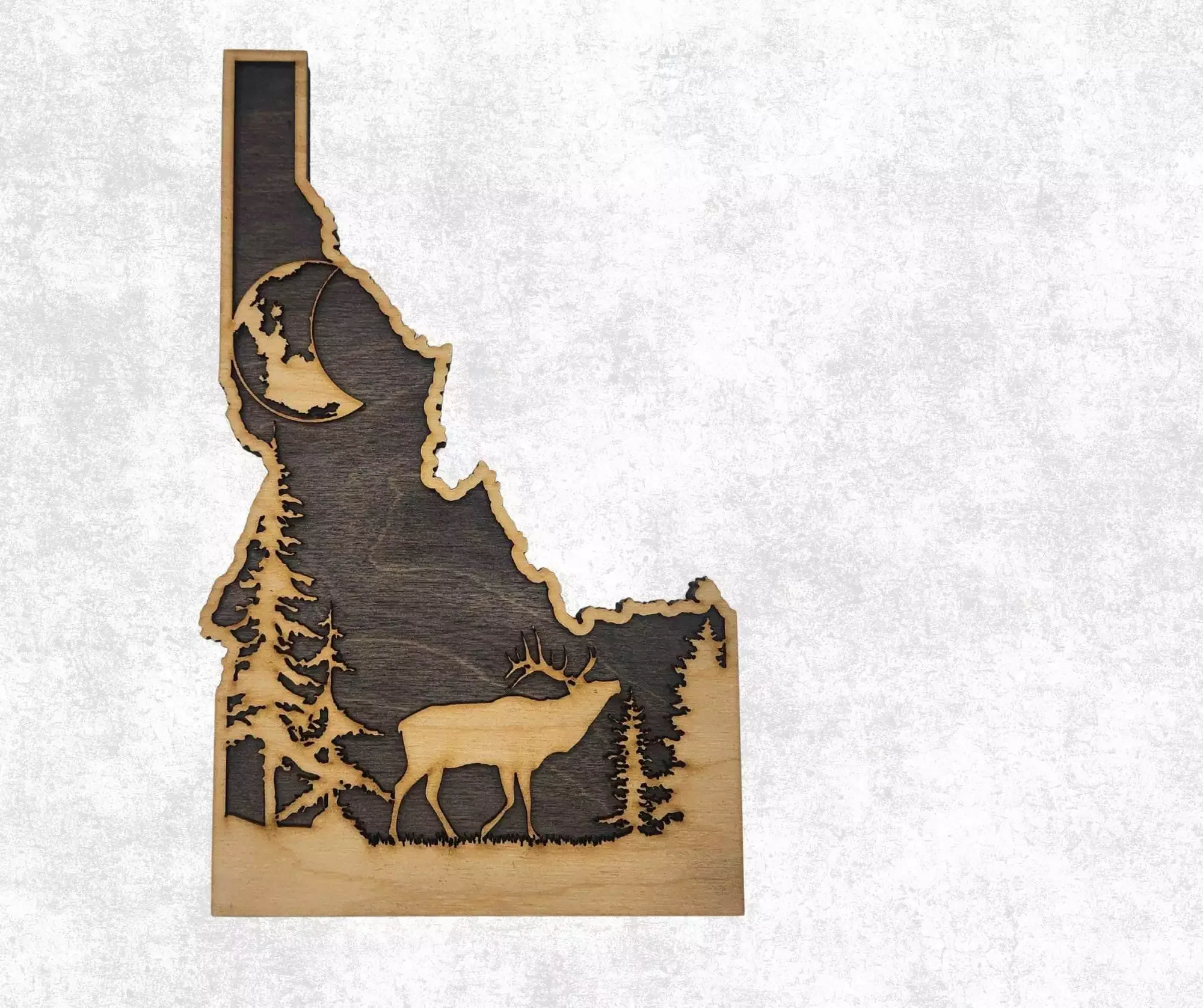 Idaho Sign - Rustic Home Decor with Forest Scene, Perfect Gift for Idaho Lovers & Nature Enthusiasts - Gray Stain - Image 4