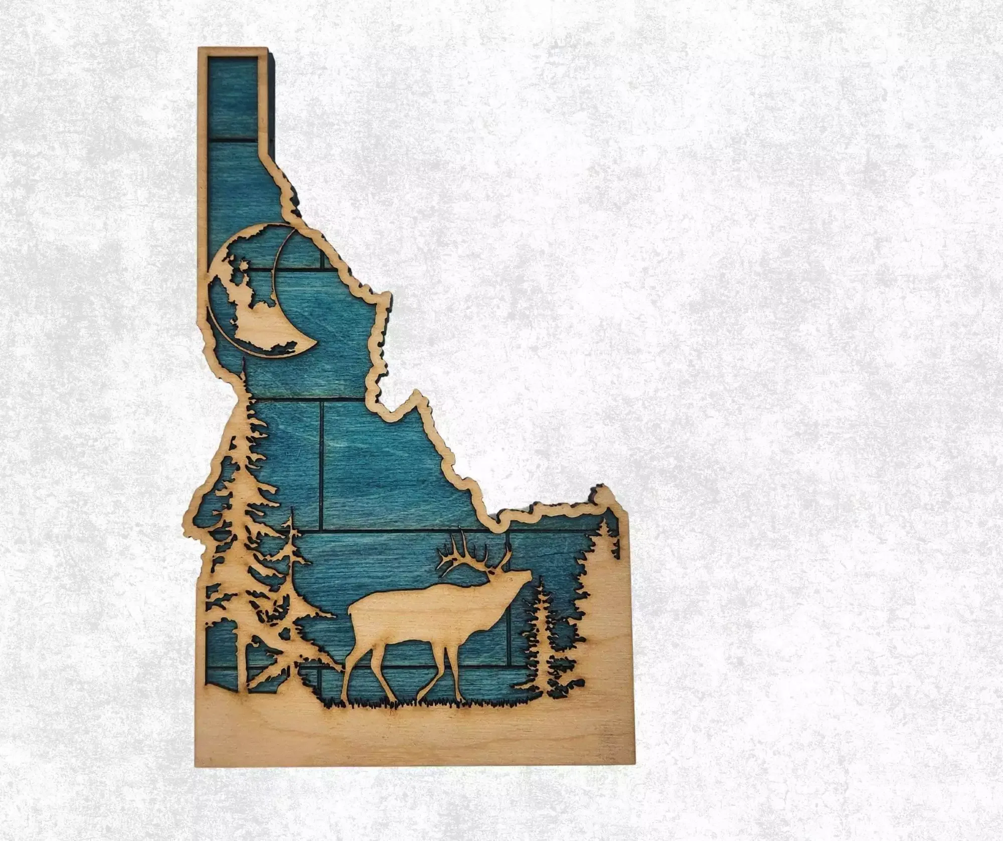 Idaho Sign - Rustic Home Decor with Forest Scene, Perfect Gift for Idaho Lovers & Nature Enthusiasts - Turquoise Planked Stain - Image 3