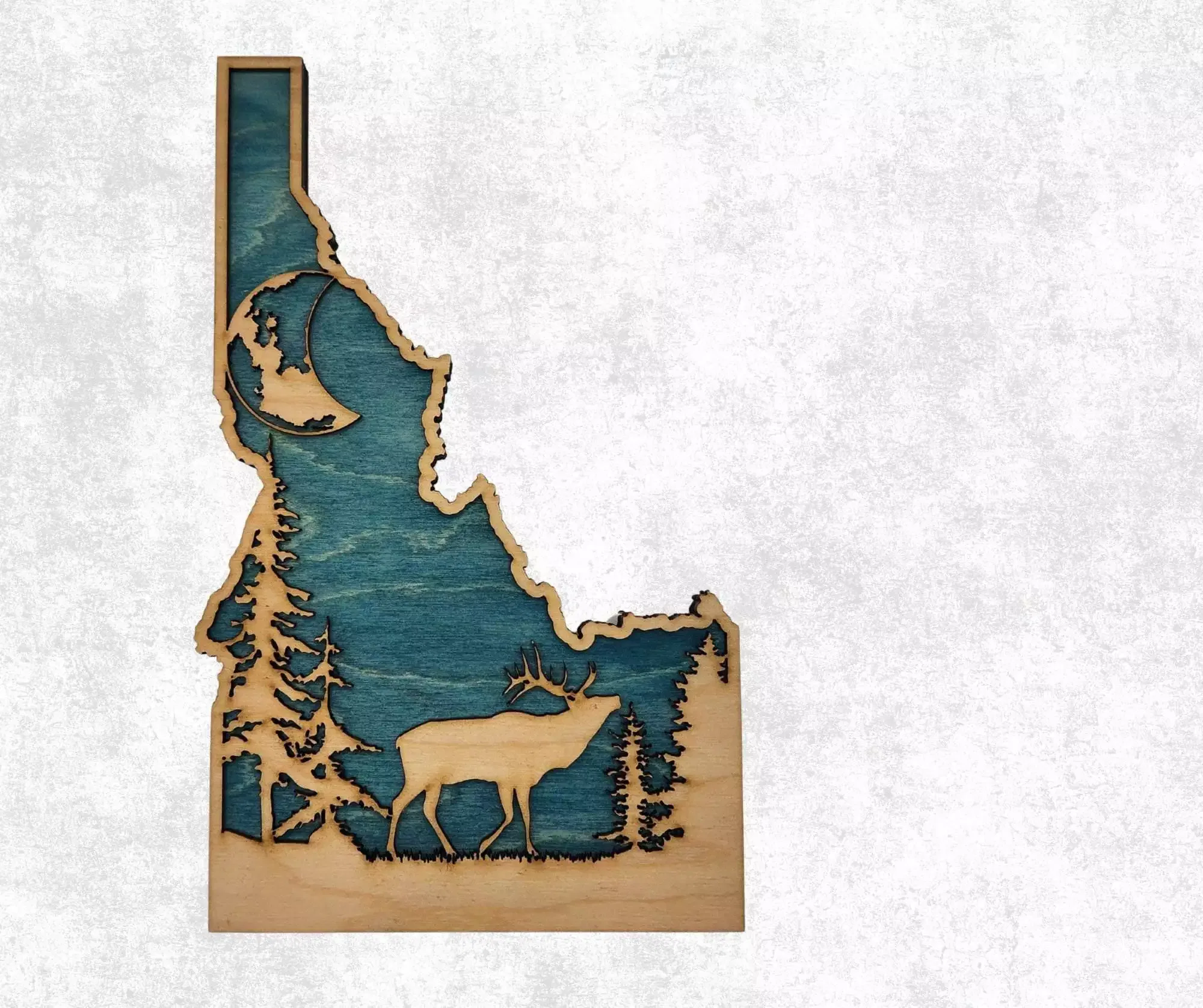 Idaho Sign - Rustic Home Decor with Forest Scene, Perfect Gift for Idaho Lovers & Nature Enthusiasts - Turquoise Stain - Image 3