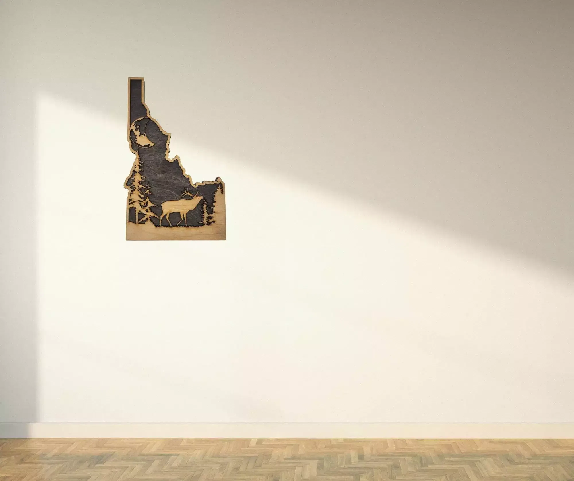 Idaho Sign - Rustic Home Decor with Forest Scene, Perfect Gift for Idaho Lovers & Nature Enthusiasts - Gray Stain - Image 5