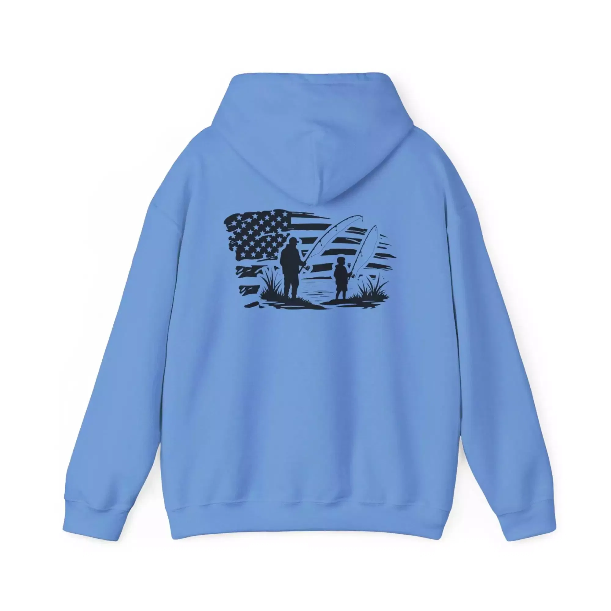 Father and Son Fishing Hoodie, US Flag Distressed Sweatshirt, Patriotic Pullover, Fishing Gift, Father's Day, Christmas Present - Image 9