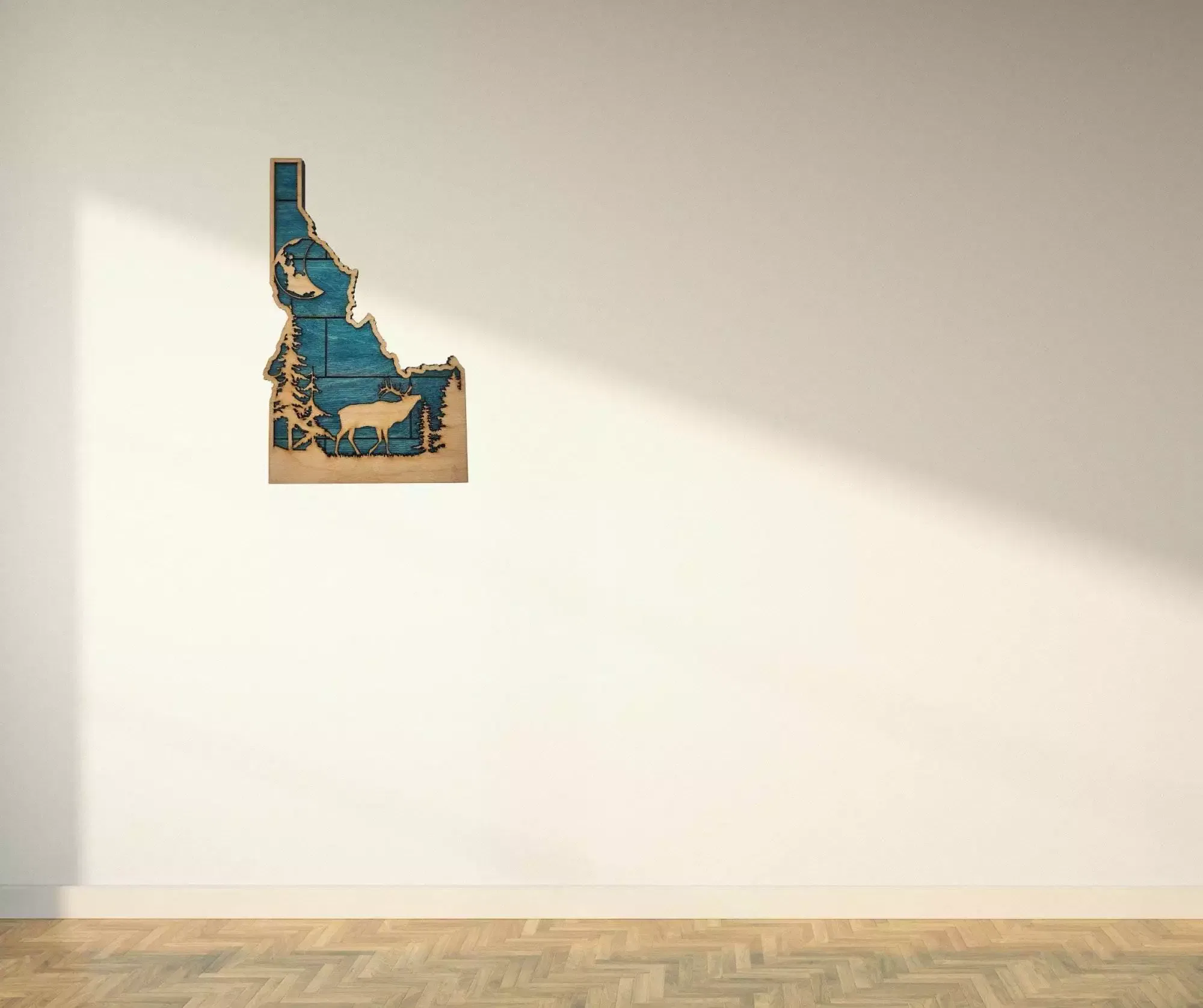 Idaho Sign - Rustic Home Decor with Forest Scene, Perfect Gift for Idaho Lovers & Nature Enthusiasts - Turquoise Planked Stain - Image 4