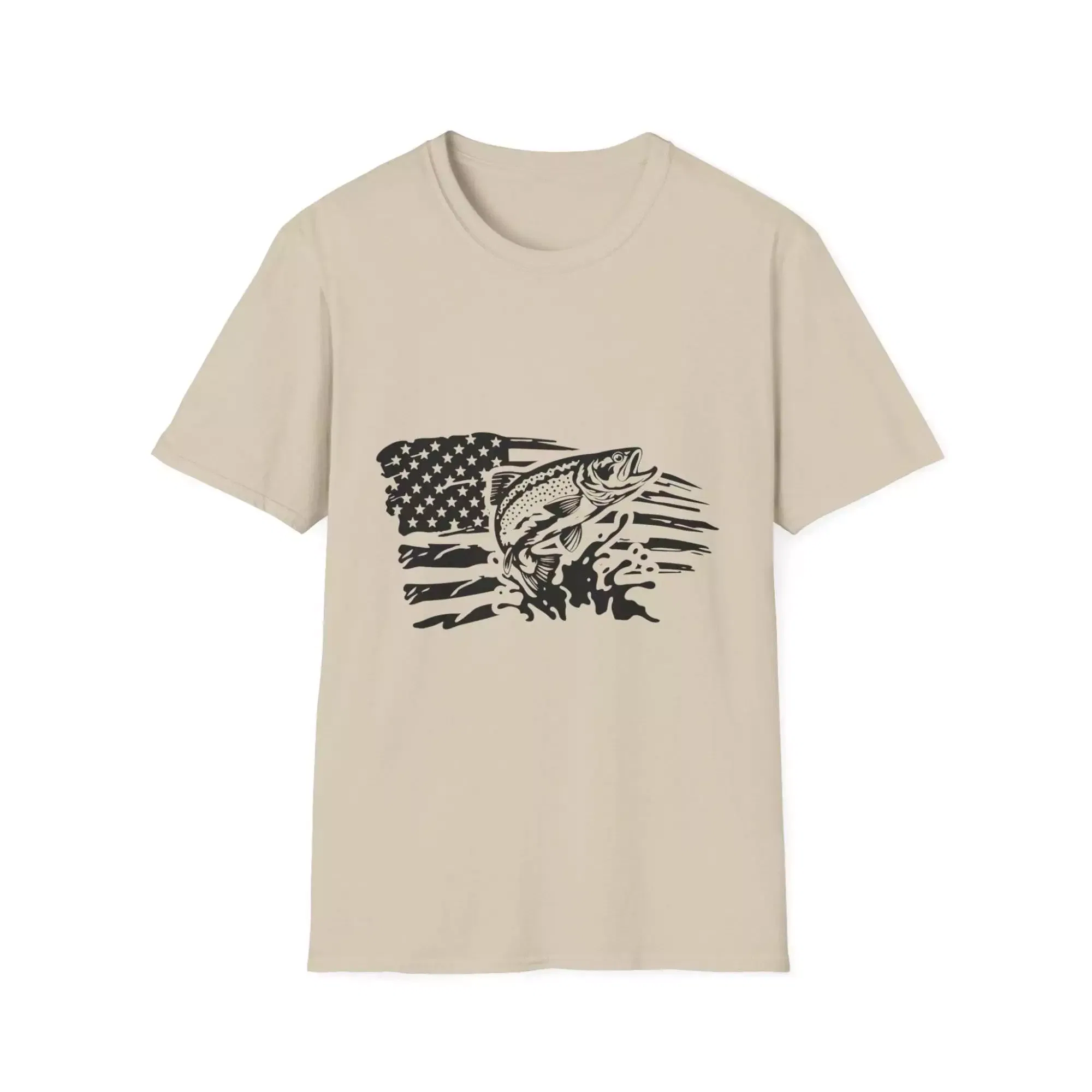 Distressed US Flag Trout T-Shirt, Fishing Shirt, Patriotic Tee, American Flag Apparel, Outdoor Clothing, Fishing Lover Gift - Image 5
