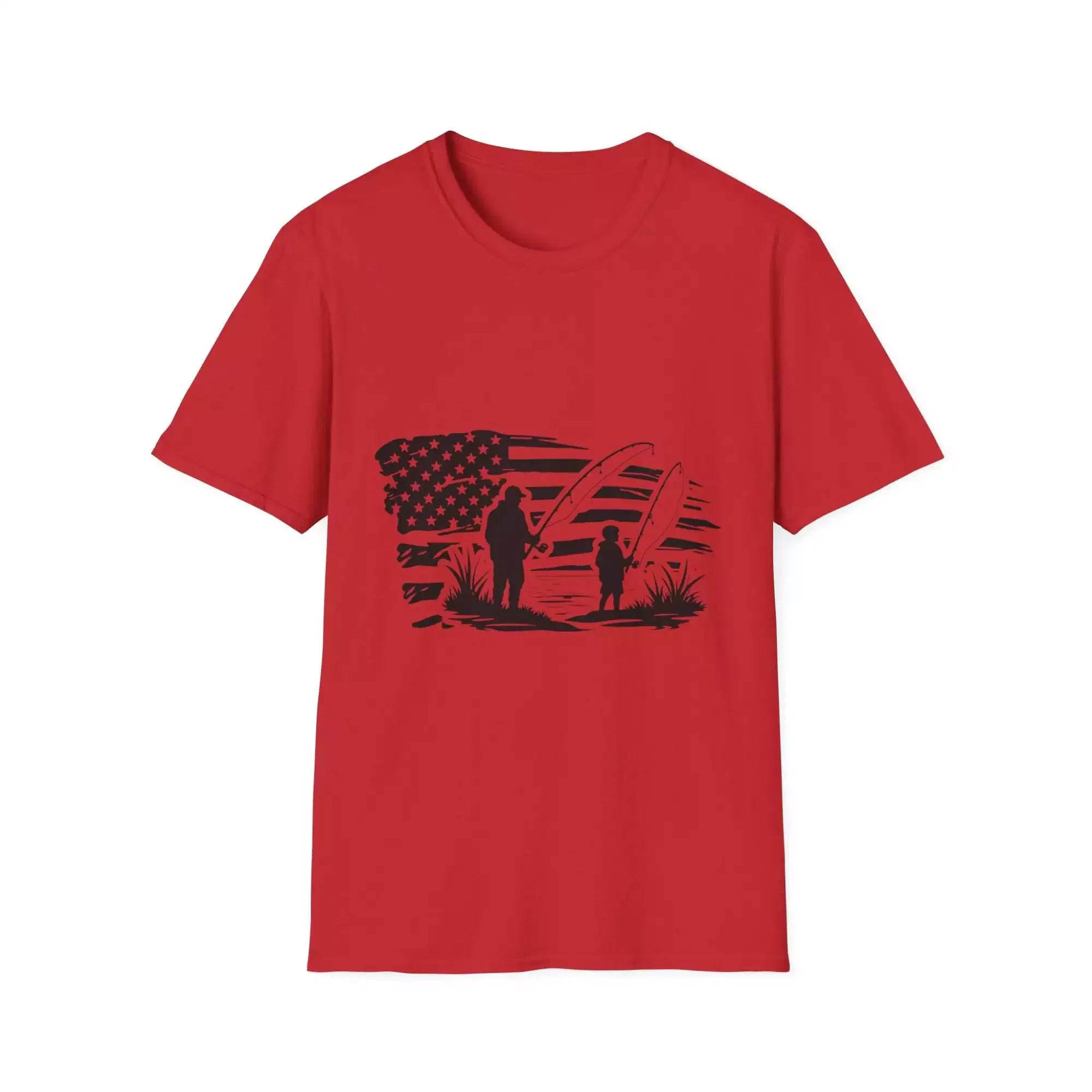 Father and Son Fishing Unisex T-Shirt, Patriotic Fishing Tee, Distressed US Flag Shirt, Family Fishing Shirt, Dad and Son Matching Shirts - Image 10