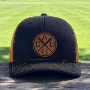 Custom Initials Father and Child Leatherette Patch – Baseball Themed – Memorable Daddy & Me Accessory – Special Gift Idea