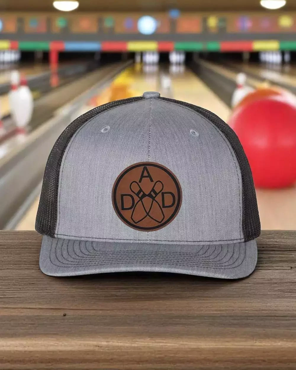 Custom Initials Father and Child Leatherette Patch - Bowling Themed - Memorable Daddy & Me Accessory - Special Gift Idea