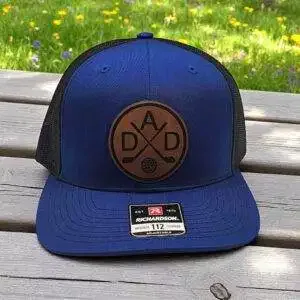 Custom Initials Father and Child Leatherette Patch – Golf Themed – Memorable Daddy & Me Accessory – Special Gift Idea