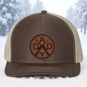 Custom Initials Father and Child Leatherette Patch – Hunting Themed – Memorable Daddy & Me Accessory – Special Gift Idea – Deer Head