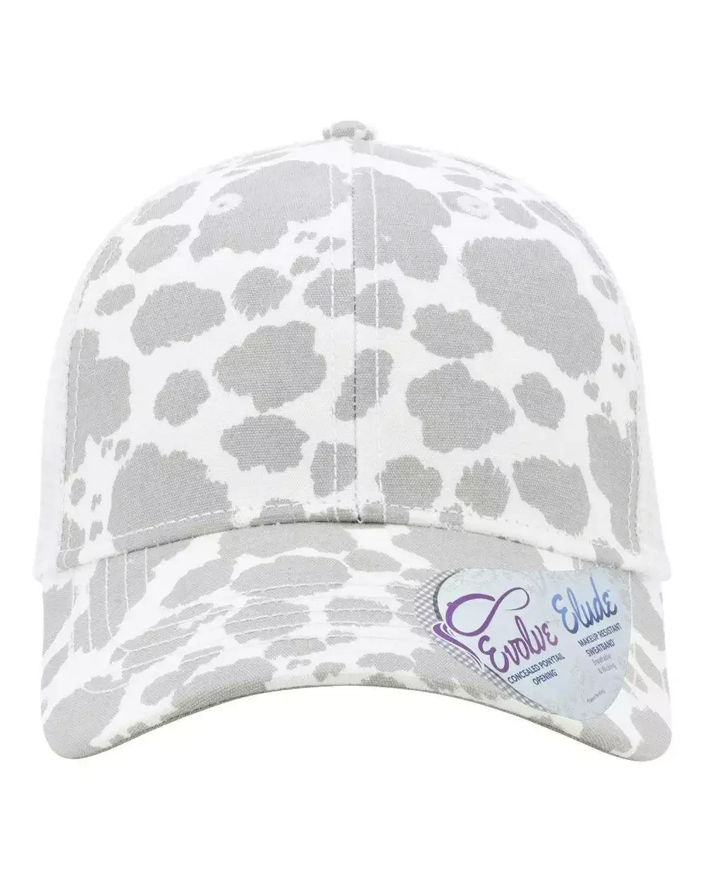 Grey Cow/ White Ponytail Snapback Hat
