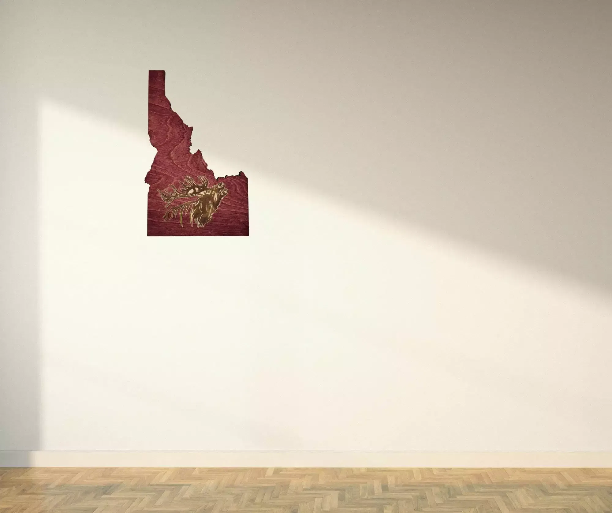 Idaho Sign - Rustic Home Decor with Elk Head, Perfect Gift for Idaho Lovers & Nature Enthusiasts - Red Stain - Image 4