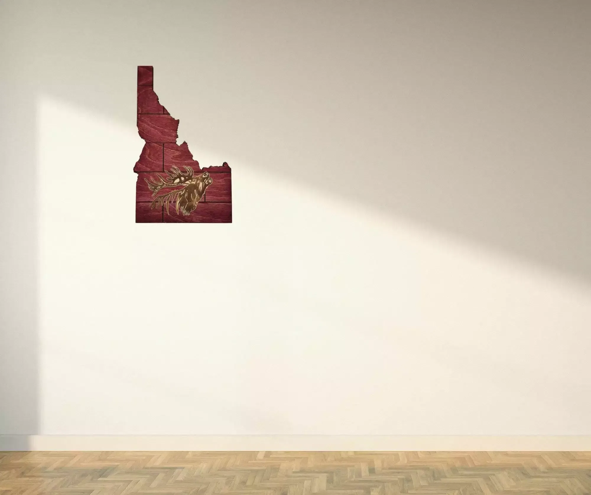 Idaho Sign - Rustic Home Decor with Elk Head, Perfect Gift for Idaho Lovers & Nature Enthusiasts - Red Plank Stain - Image 4