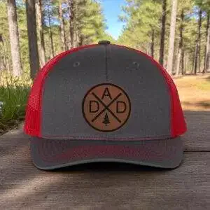 Custom Initials Father and Child Leatherette Patch – Outdoor Themed – Memorable Daddy & Me Accessory – Special Gift Idea – Pine Tree