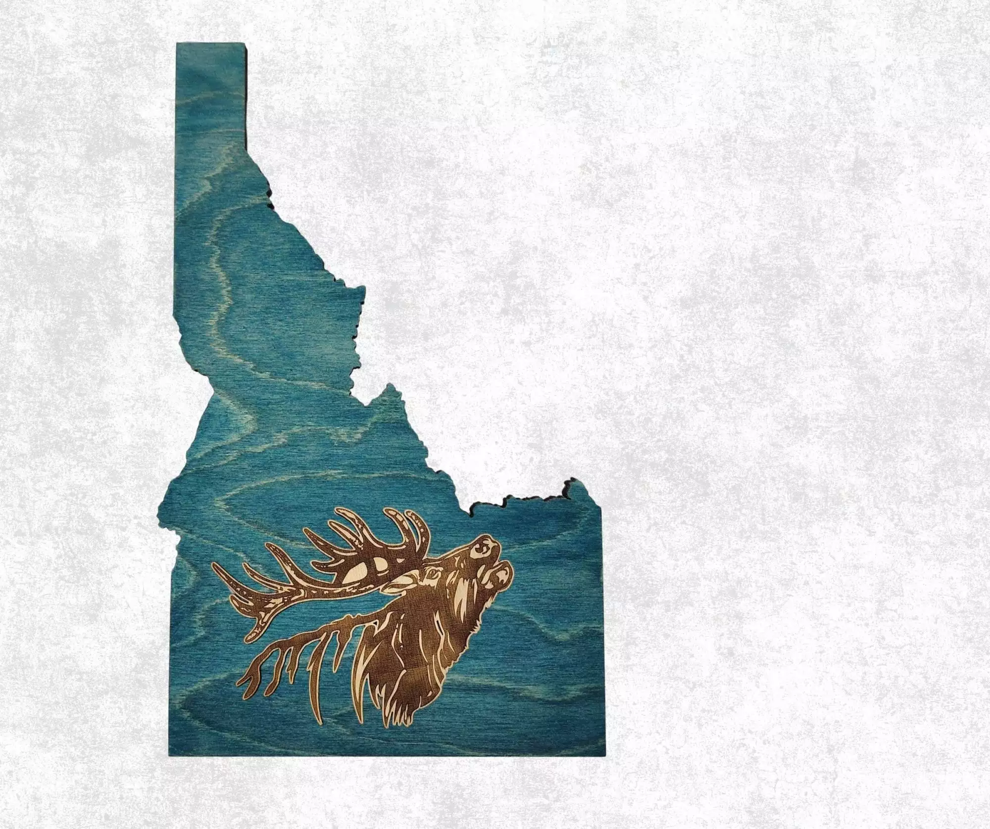 Idaho Sign - Rustic Home Decor with Elk Head, Perfect Gift for Idaho Lovers & Nature Enthusiasts - Turquoise Stain - Image 3