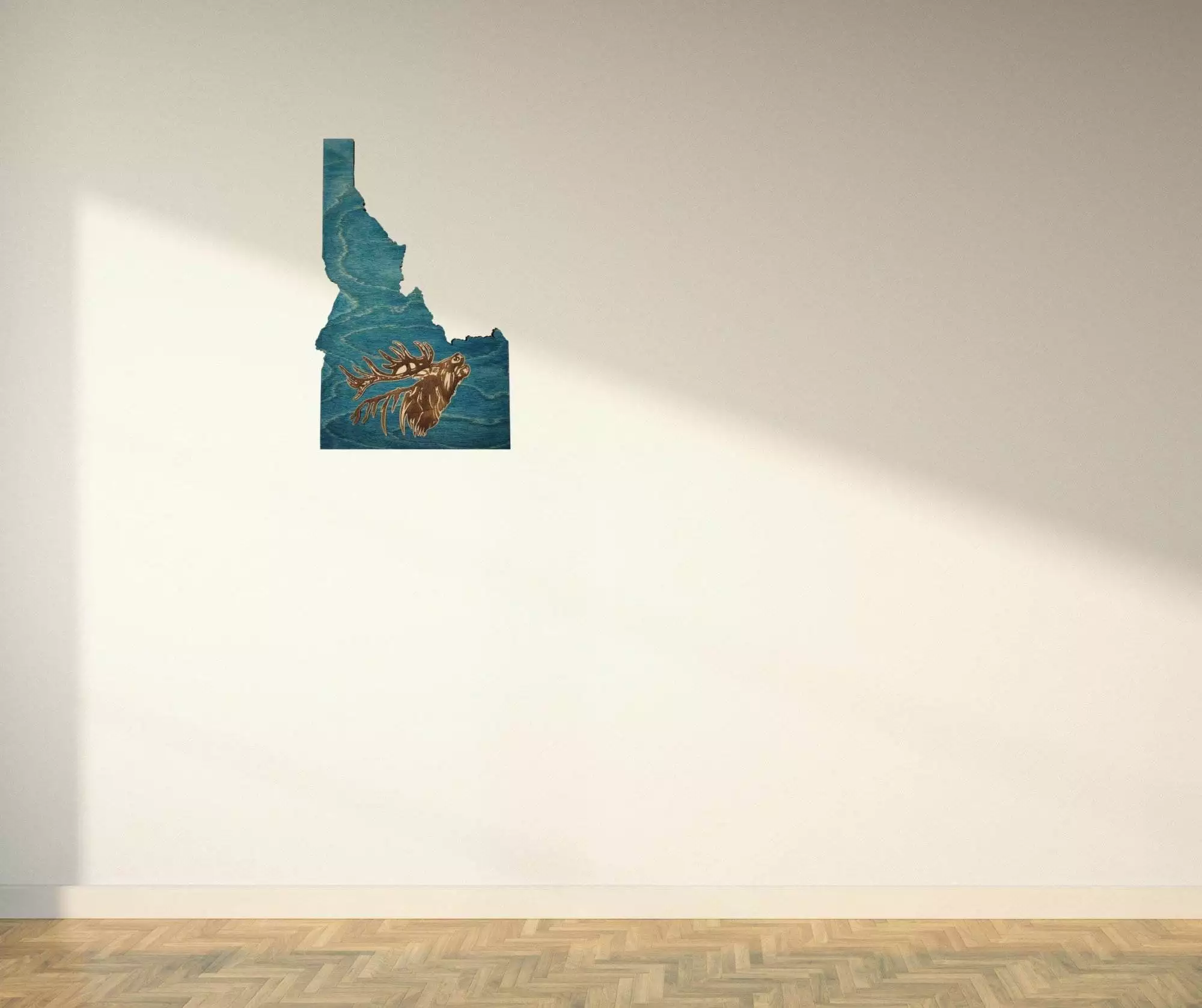 Idaho Sign - Rustic Home Decor with Elk Head, Perfect Gift for Idaho Lovers & Nature Enthusiasts - Turquoise Stain - Image 4