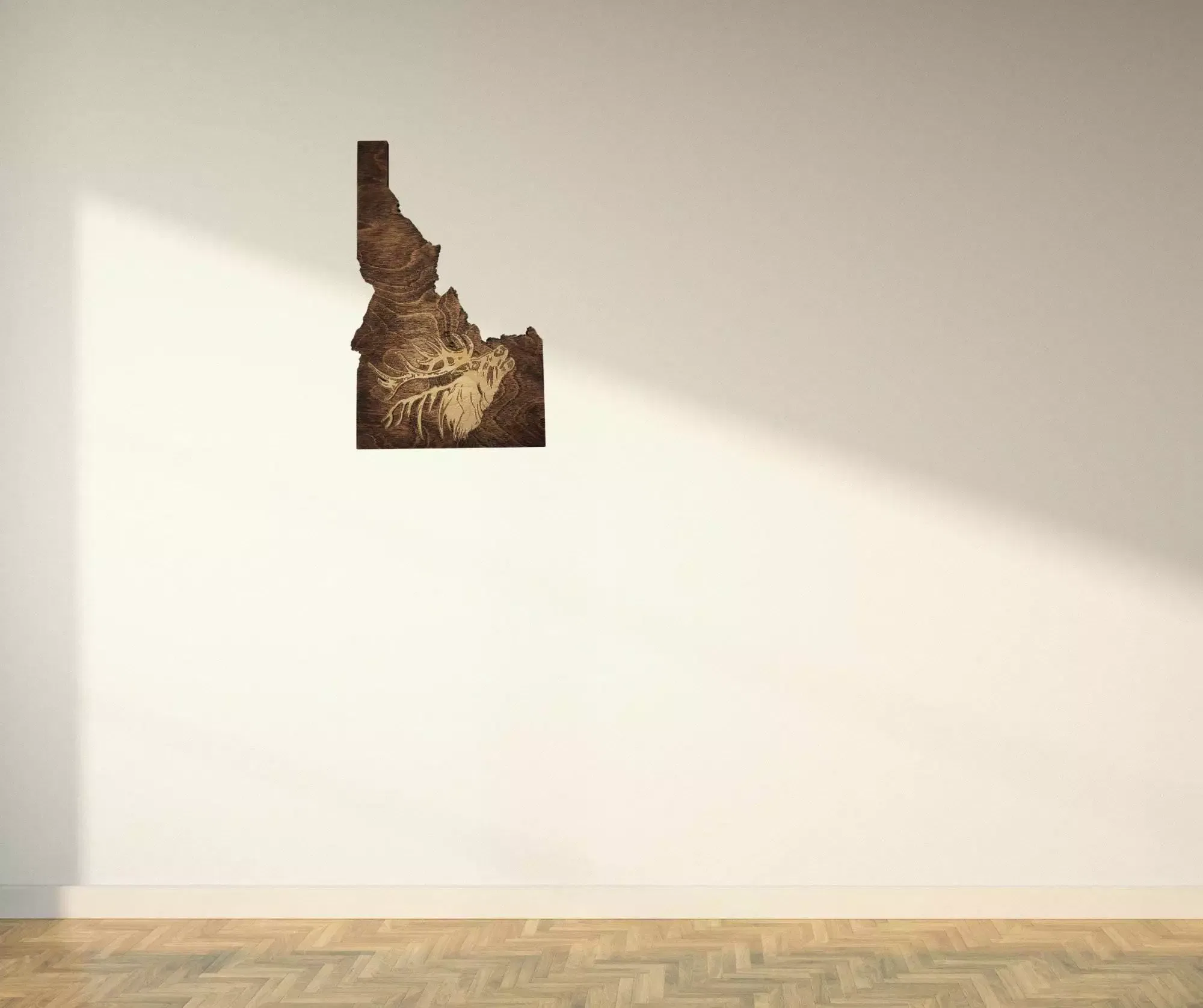 Idaho Sign - Rustic Home Decor with Elk Head, Perfect Gift for Idaho Lovers & Nature Enthusiasts - Walnut Stain - Image 4