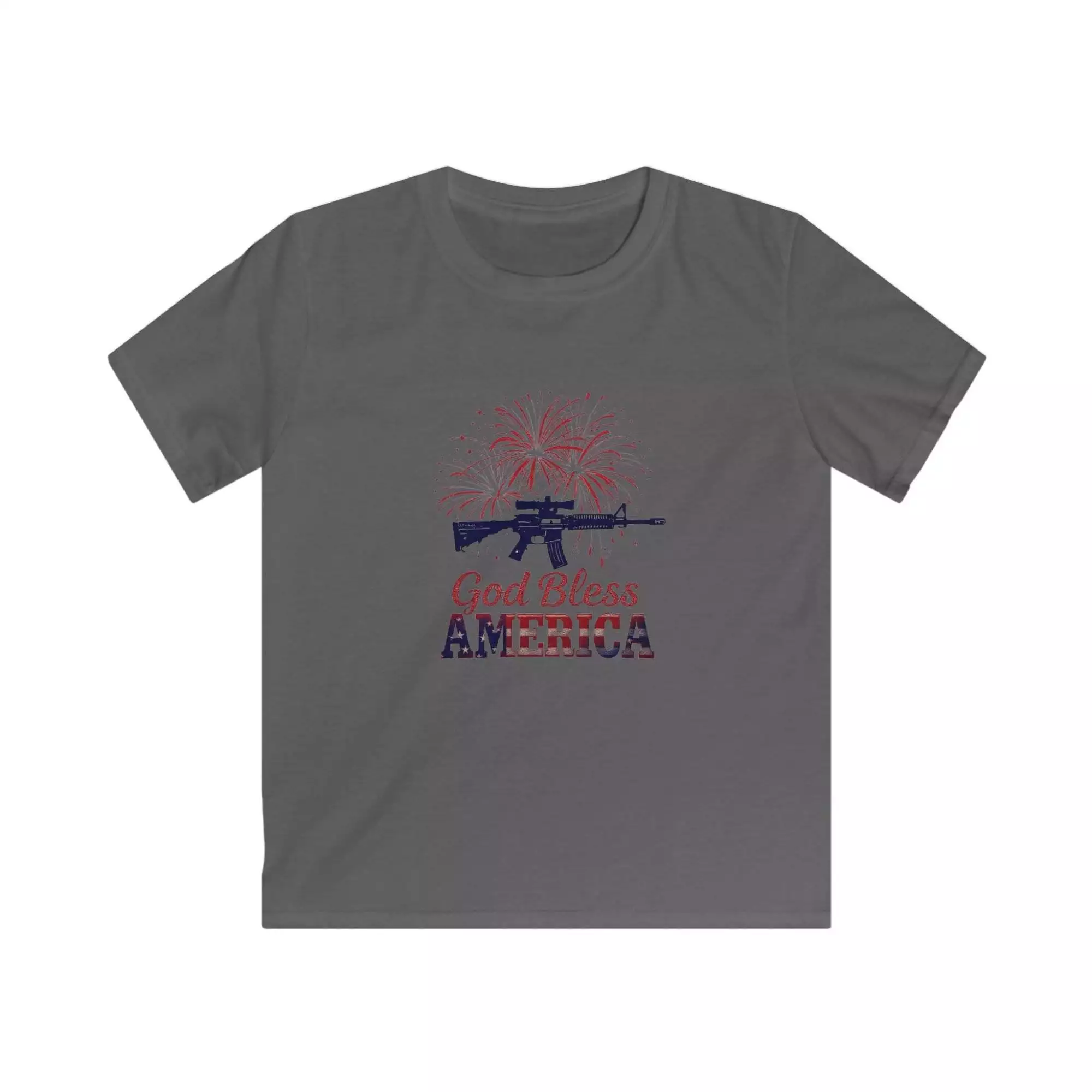 Kids Patriotic Tee, God Bless America Shirt, Independence Day Outfit, Fireworks T-Shirt, Fourth of July Kids Clothing - Image 4