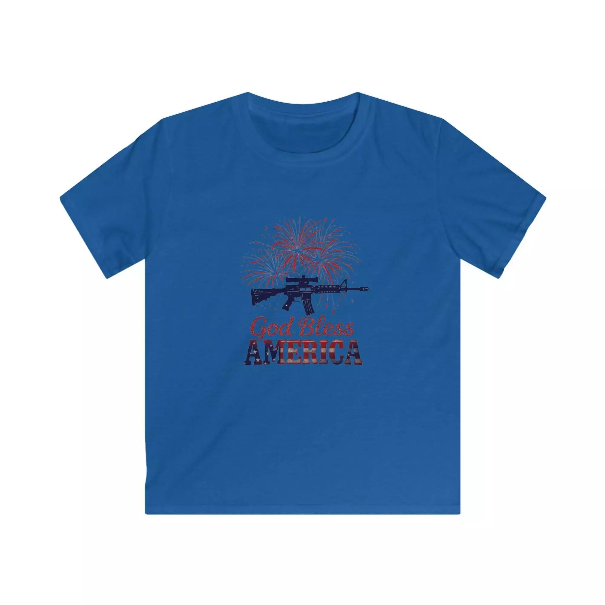 Kids Patriotic Tee, God Bless America Shirt, Independence Day Outfit, Fireworks T-Shirt, Fourth of July Kids Clothing - Image 5