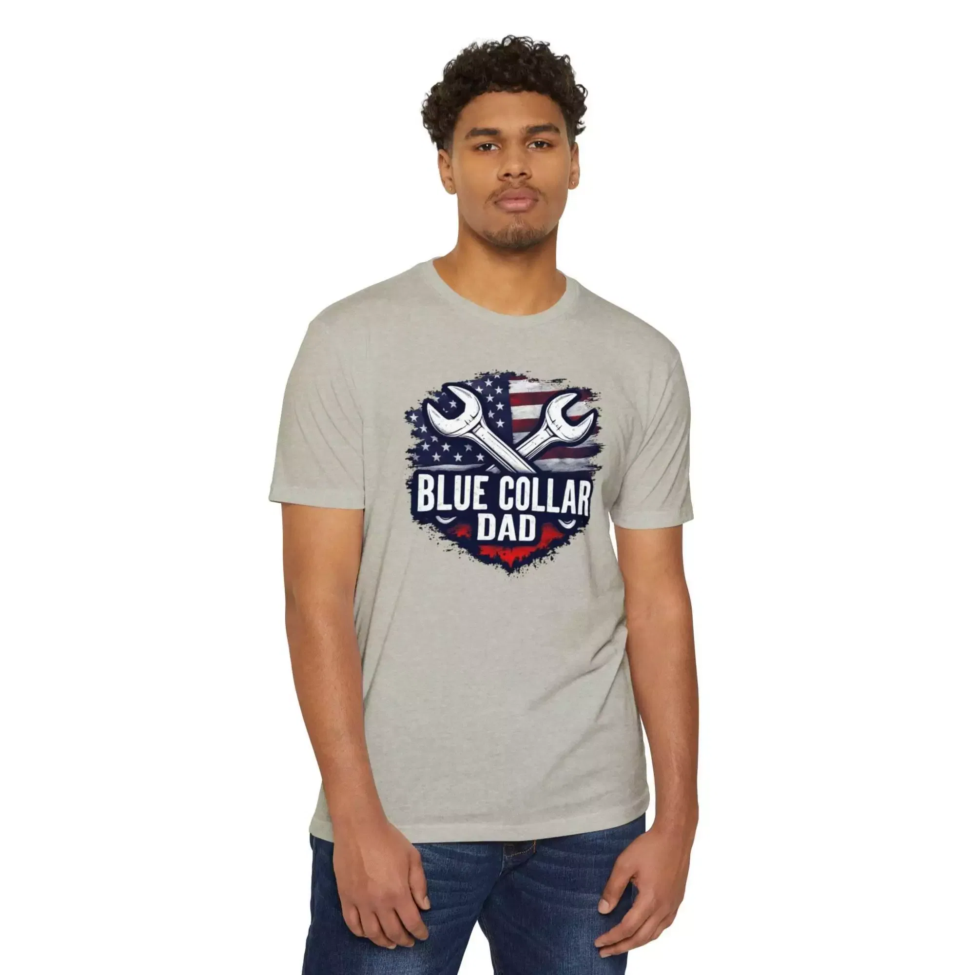 Blue Collar Dad T-Shirt, Unisex Workwear Tee, Father's Day Gift, Patriotic Shirt, Dad Life Apparel - Image 4
