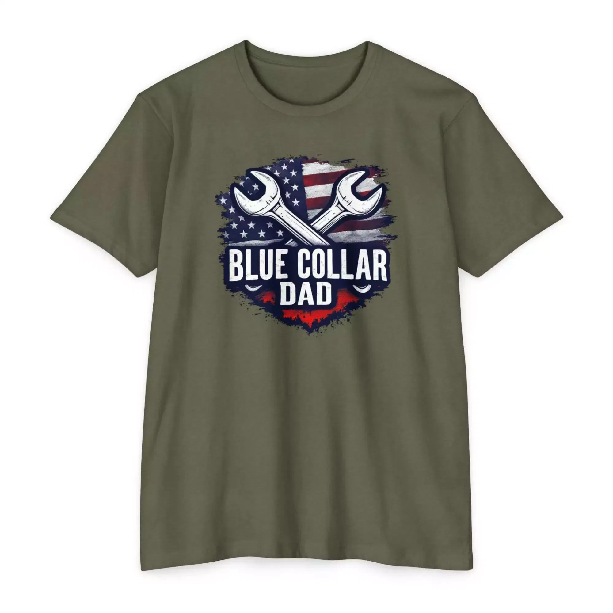 Blue Collar Dad T-Shirt, Unisex Workwear Tee, Father's Day Gift, Patriotic Shirt, Dad Life Apparel - Image 2