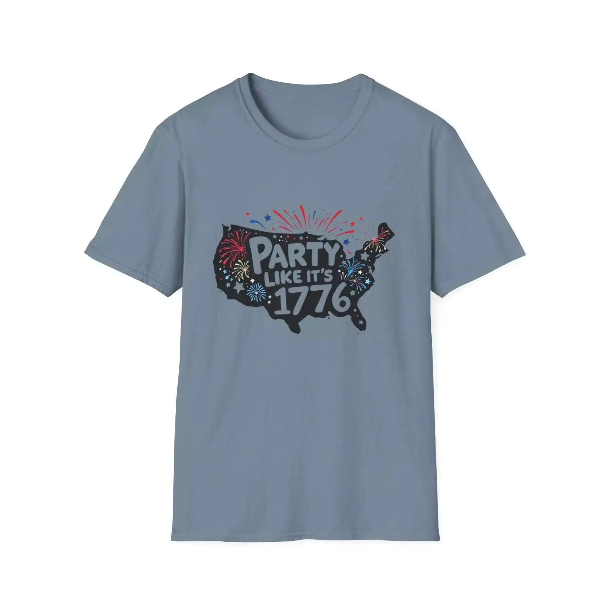 Patriotic T-Shirt - Party Like It's 1776 - 4th of July Unisex Softstyle T-Shirt - Image 5