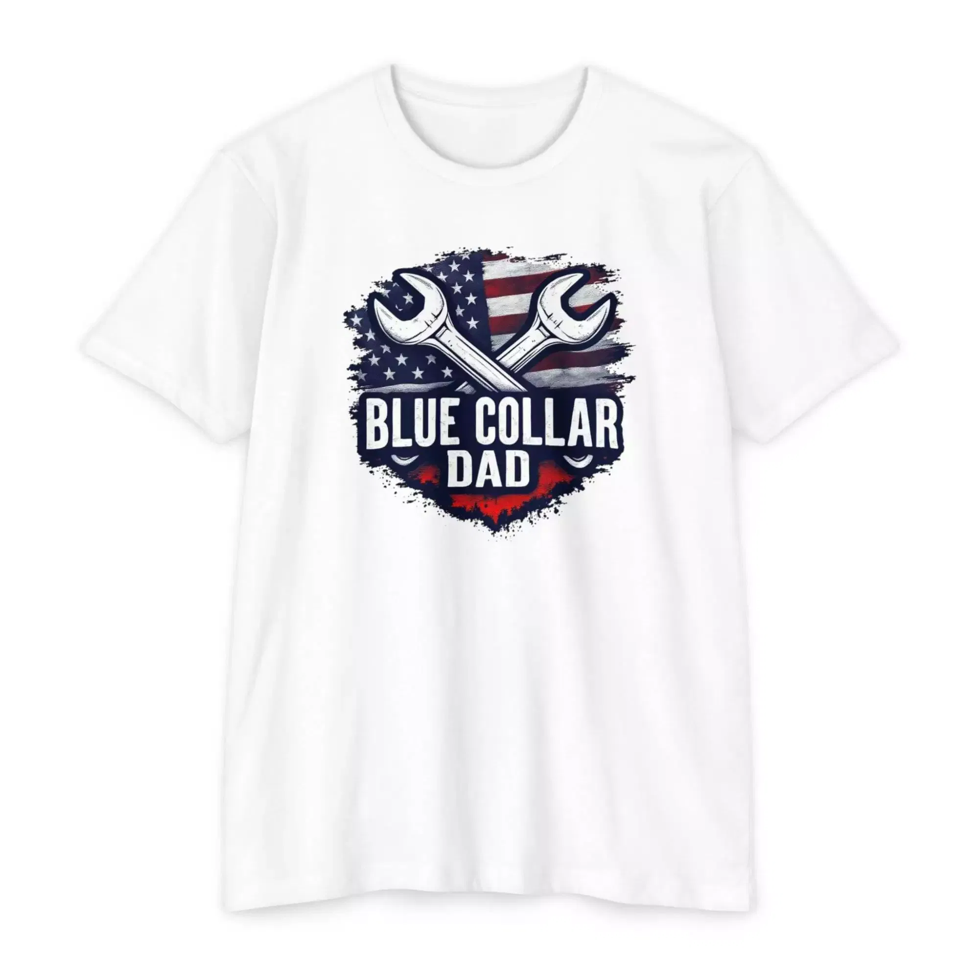 Blue Collar Dad T-Shirt, Unisex Workwear Tee, Father's Day Gift, Patriotic Shirt, Dad Life Apparel - Image 7