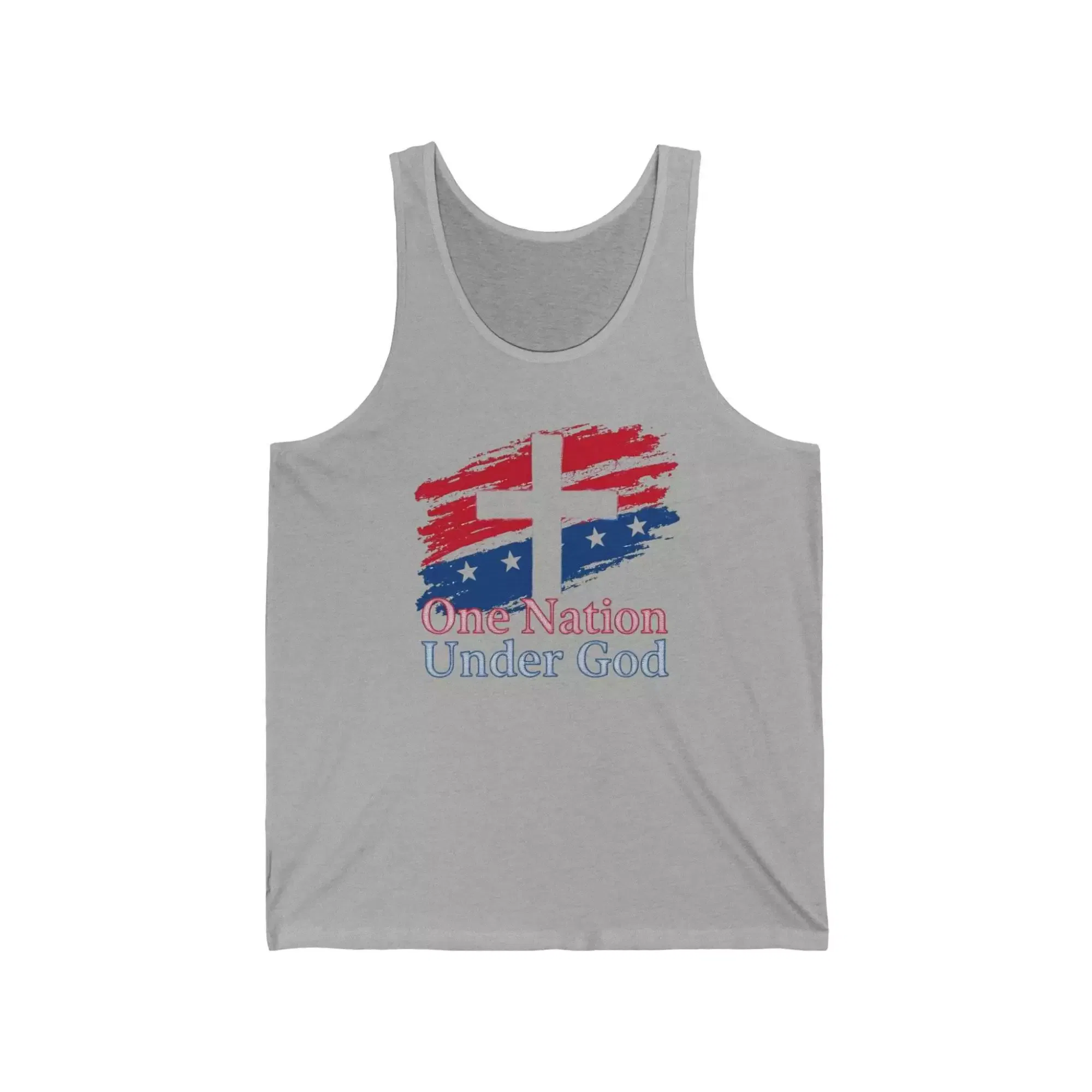 Patriotic Unisex Jersey Tank - One Nation Under God | Ideal for Independence Day, Memorial Day, Summer BBQs, Casual Wear, Gift - Image 5