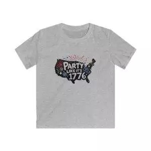 Kids Fourth of July Tee, Boys Girls Summer Shirt, Fireworks Celebration Top, Patriotic Party Clothing, Gift for Independence Day