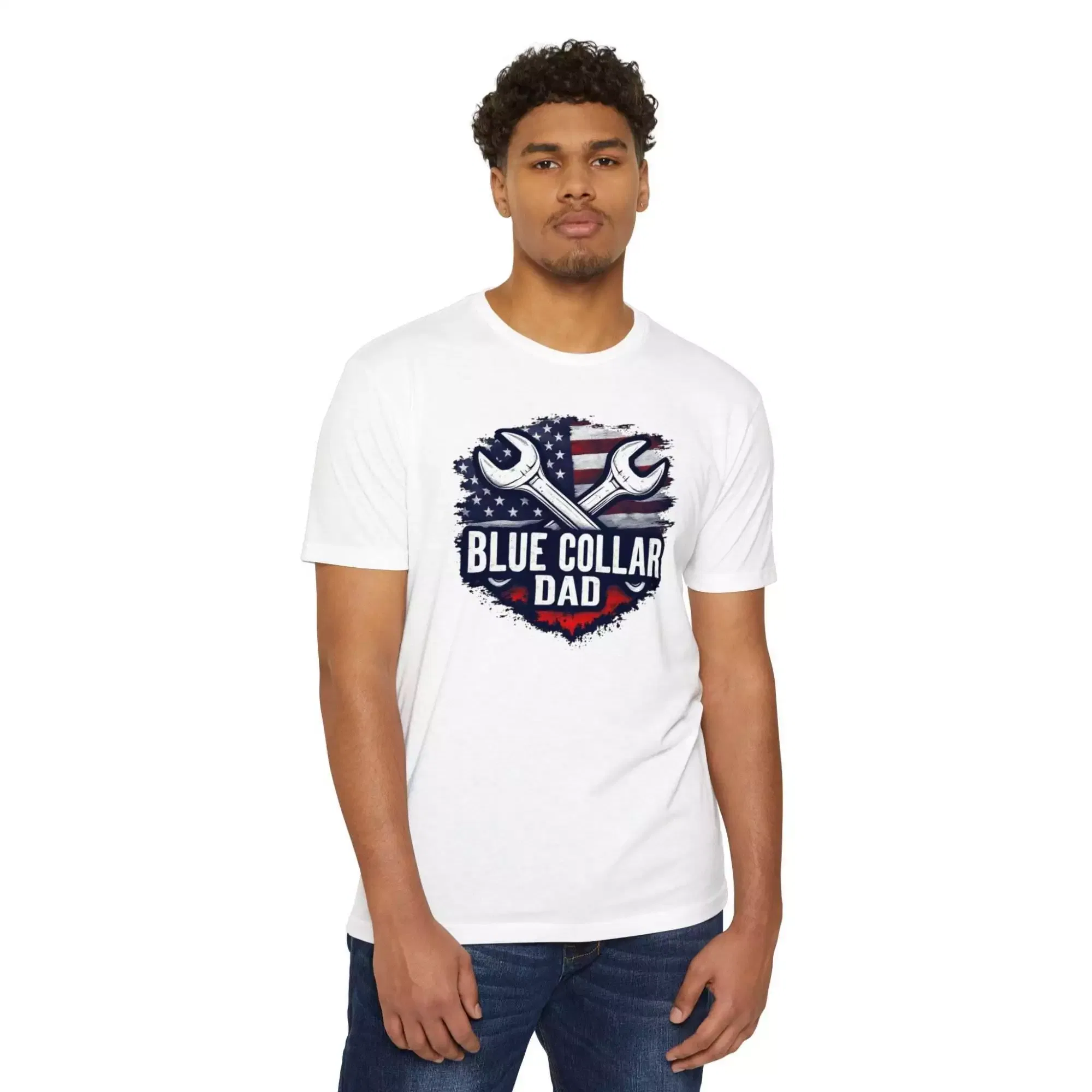 Blue Collar Dad T-Shirt, Unisex Workwear Tee, Father's Day Gift, Patriotic Shirt, Dad Life Apparel - Image 8