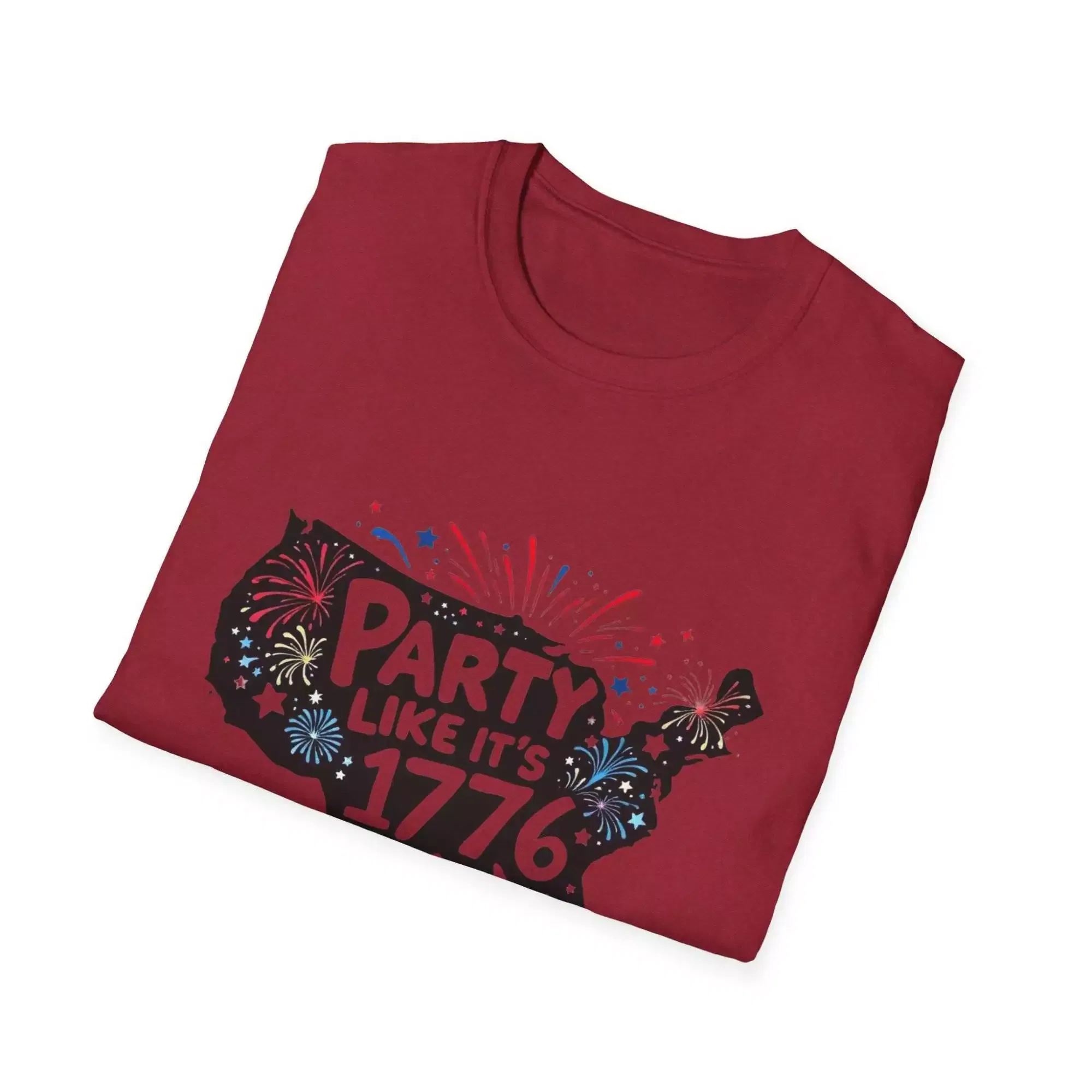Patriotic T-Shirt - Party Like It's 1776 - 4th of July Unisex Softstyle T-Shirt - Image 13
