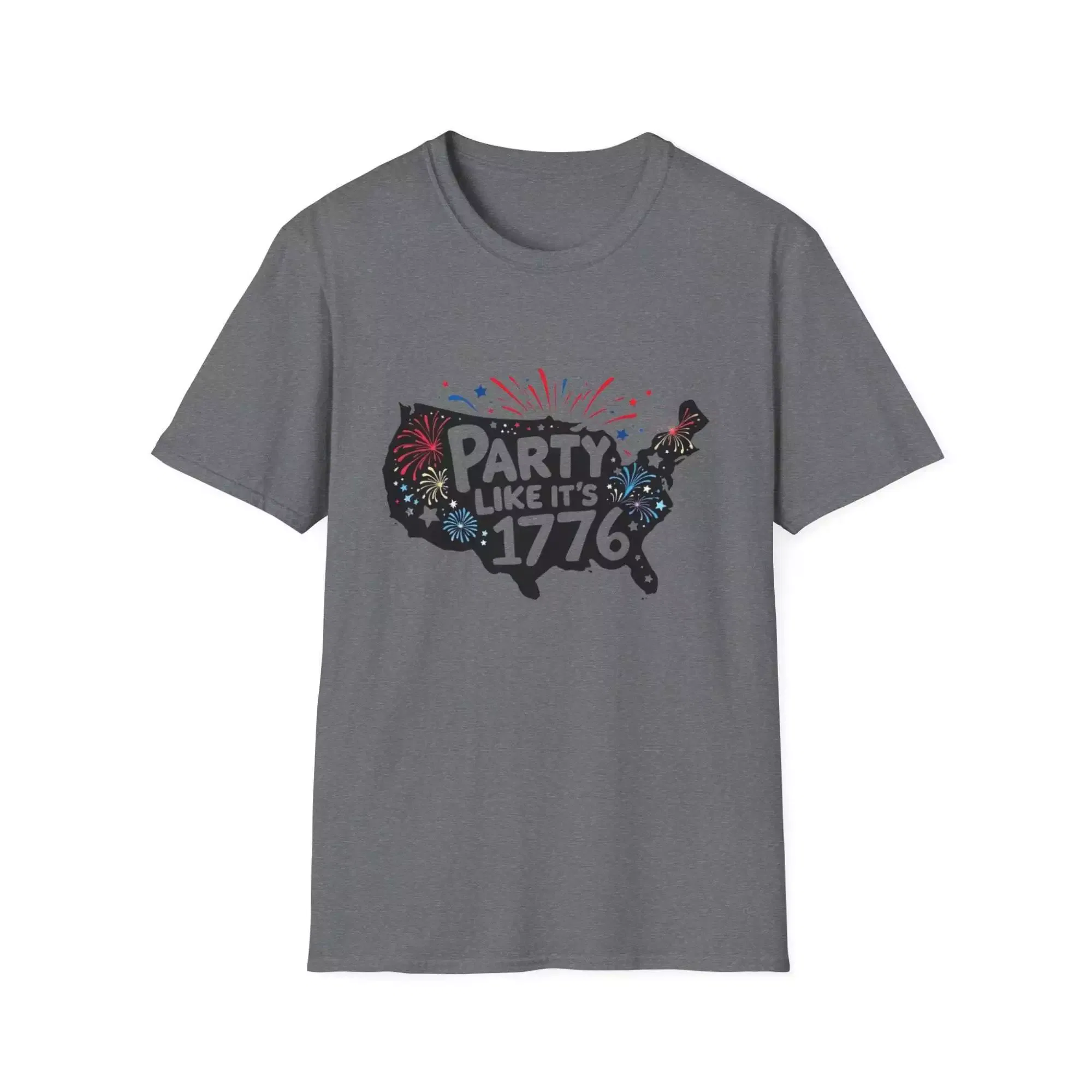 Patriotic T-Shirt - Party Like It's 1776 - 4th of July Unisex Softstyle T-Shirt - Image 8