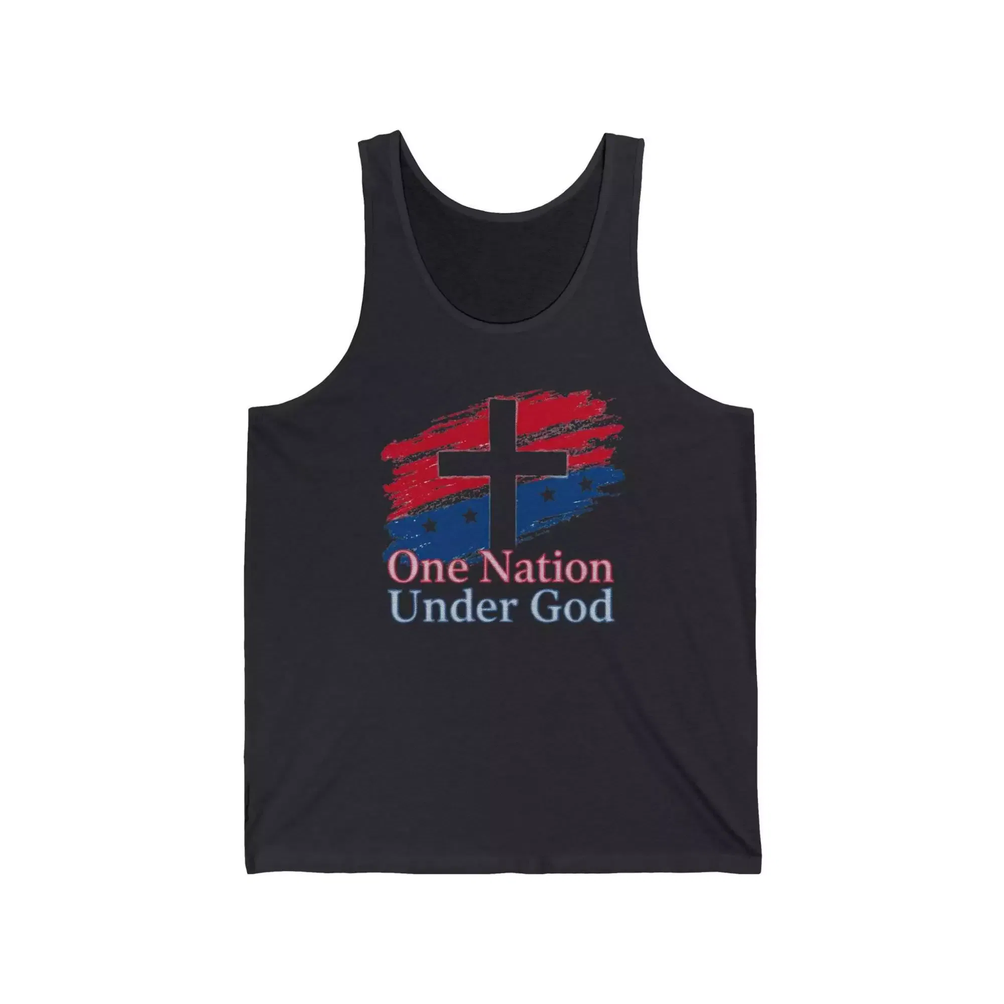 Patriotic Unisex Jersey Tank - One Nation Under God | Ideal for Independence Day, Memorial Day, Summer BBQs, Casual Wear, Gift - Image 3