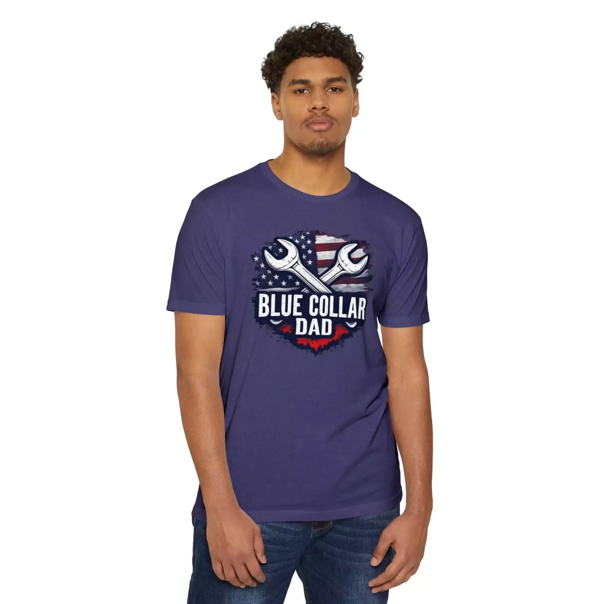 Blue Collar Dad T-Shirt, Unisex Workwear Tee, Father's Day Gift, Patriotic Shirt, Dad Life Apparel - Image 12