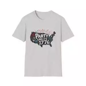 Patriotic T-Shirt – Party Like It’s 1776 – 4th of July Unisex Softstyle T-Shirt