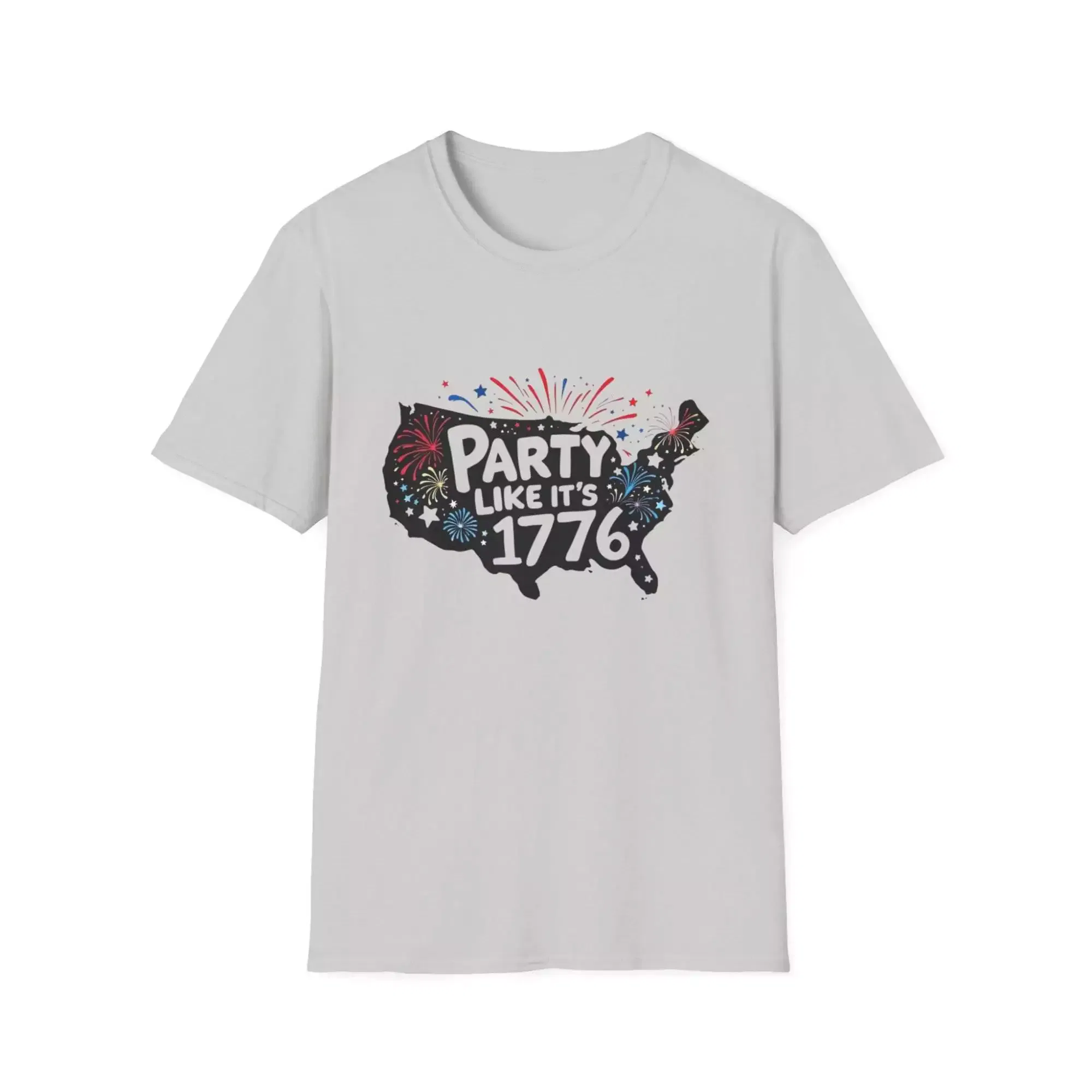 Patriotic T-Shirt - Party Like It's 1776 - 4th of July Unisex Softstyle T-Shirt - Image 2
