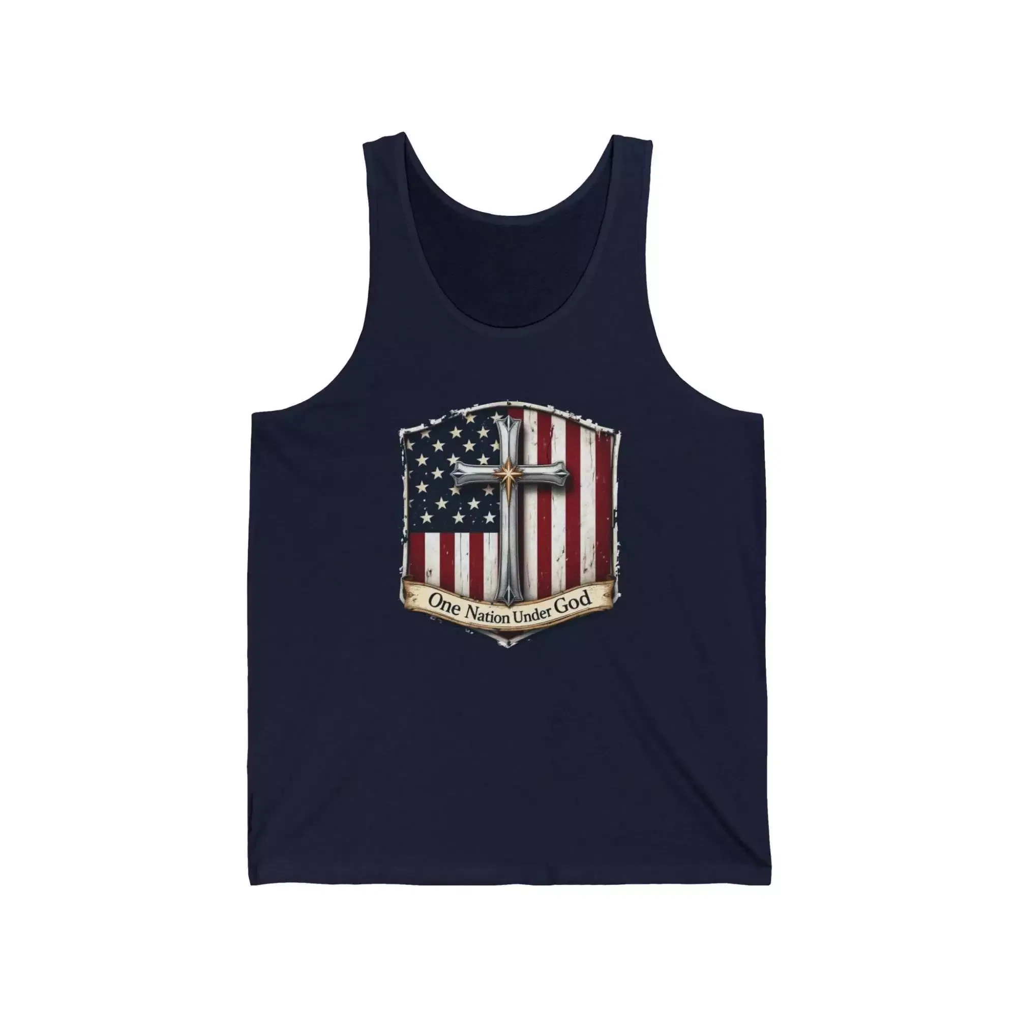 Patriotic Unisex Jersey Tank Top - One Nation Under God, Spiritual Wear, Freedom Statement, USA Pride Apparel, Memorial Day Outfit - Image 5