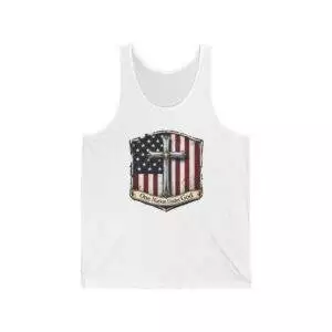 Patriotic Unisex Jersey Tank Top – One Nation Under God, Spiritual Wear, Freedom Statement, USA Pride Apparel, Memorial Day Outfit