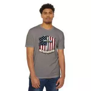 Patriotic Faith T-Shirt, Unisex Tee, Casual Wear, Christian Apparel, Memorial Day Gift, 4th of July Shirt, Everyday Comfort