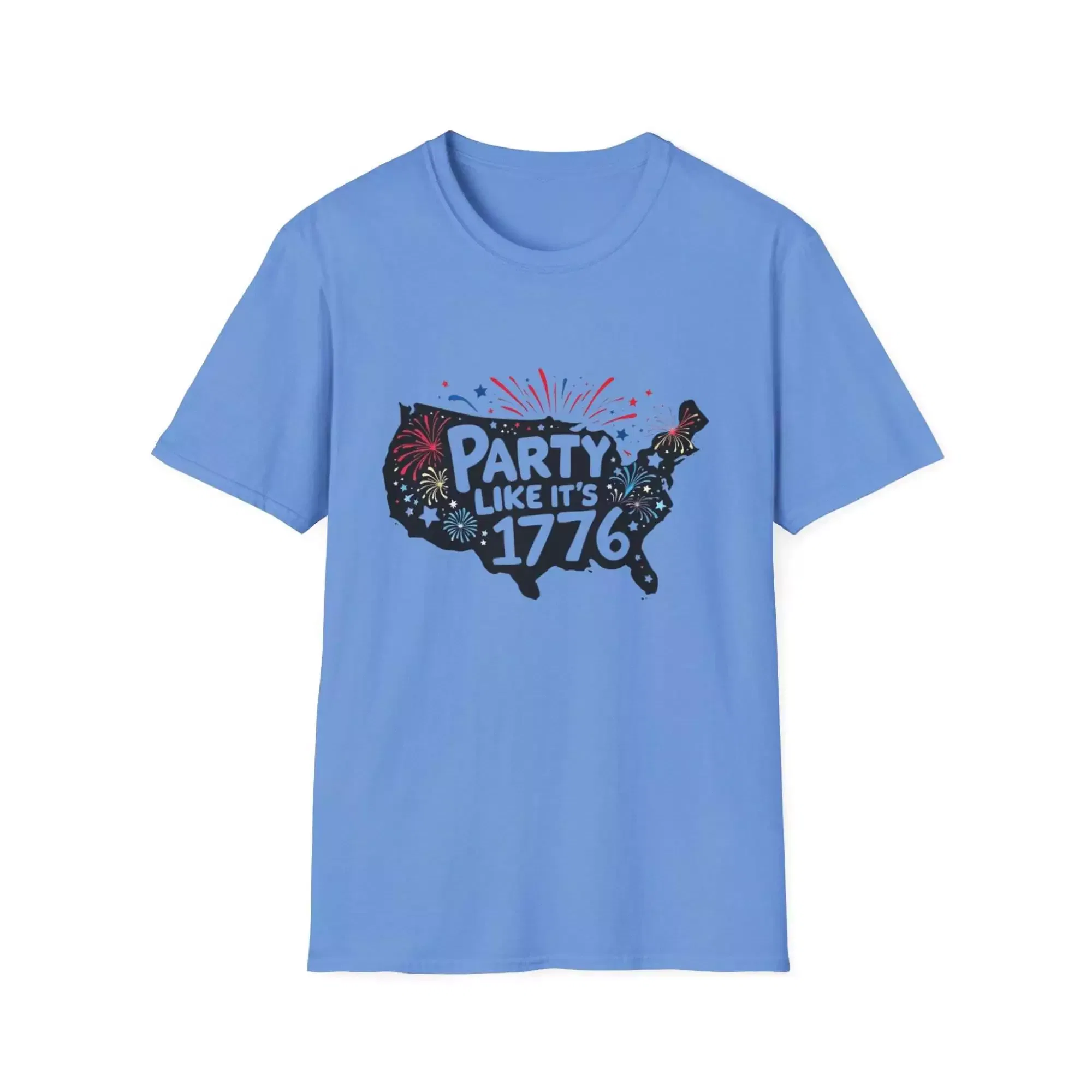 Patriotic T-Shirt - Party Like It's 1776 - 4th of July Unisex Softstyle T-Shirt - Image 7