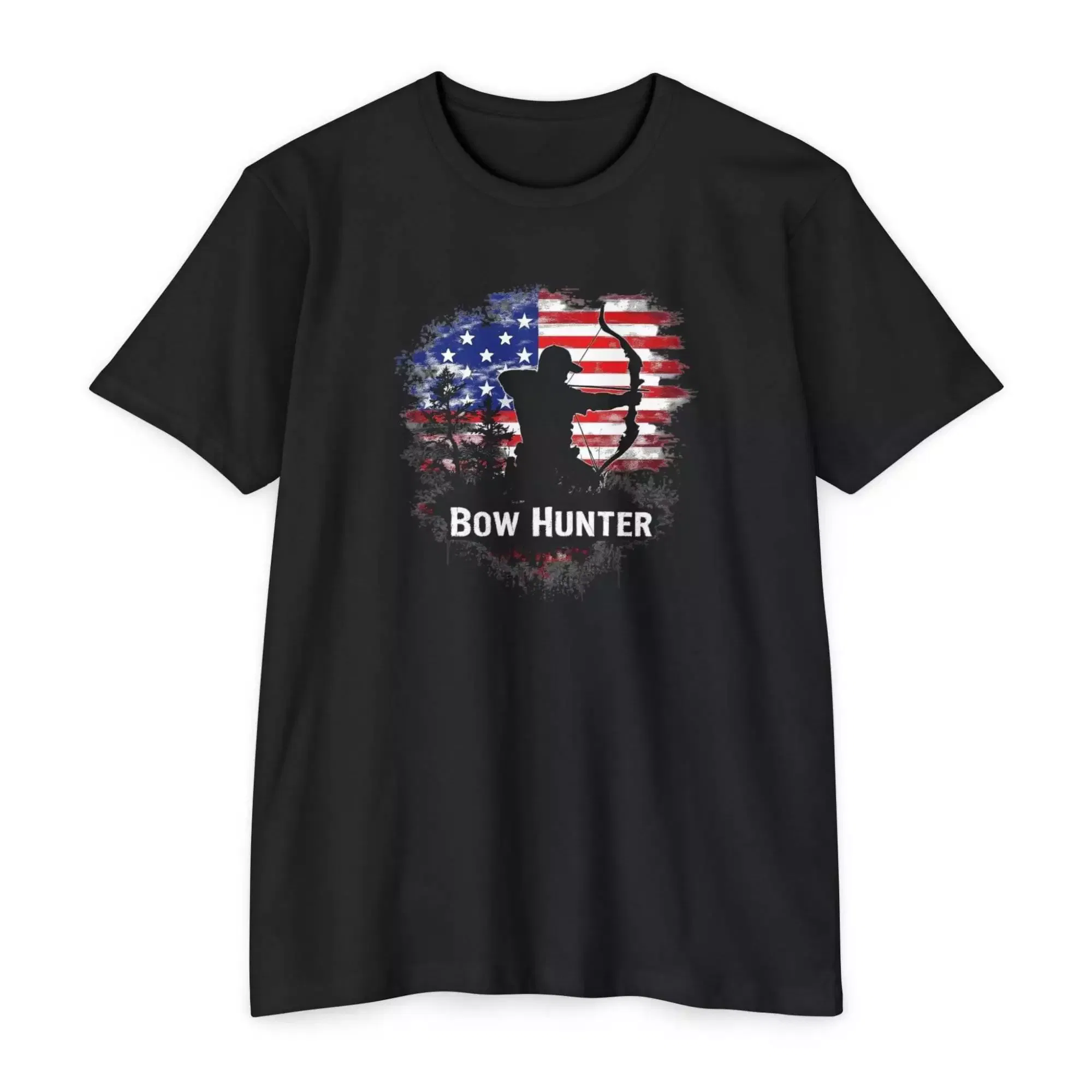 Bow Hunter T-Shirt, Unisex CVC Tee, Archery Gift, Outdoor Apparel, Hunting Theme, American Flag Style - Image 11