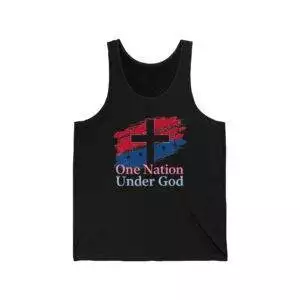 Patriotic Unisex Jersey Tank – One Nation Under God | Ideal for Independence Day, Memorial Day, Summer BBQs, Casual Wear, Gift