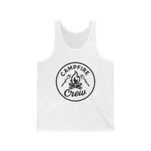 Unisex Campfire Crew Tank, Summer Beachwear, Camping Gear, Outdoor Adventure, Bonfire Party Shirt, Gifts for Campers