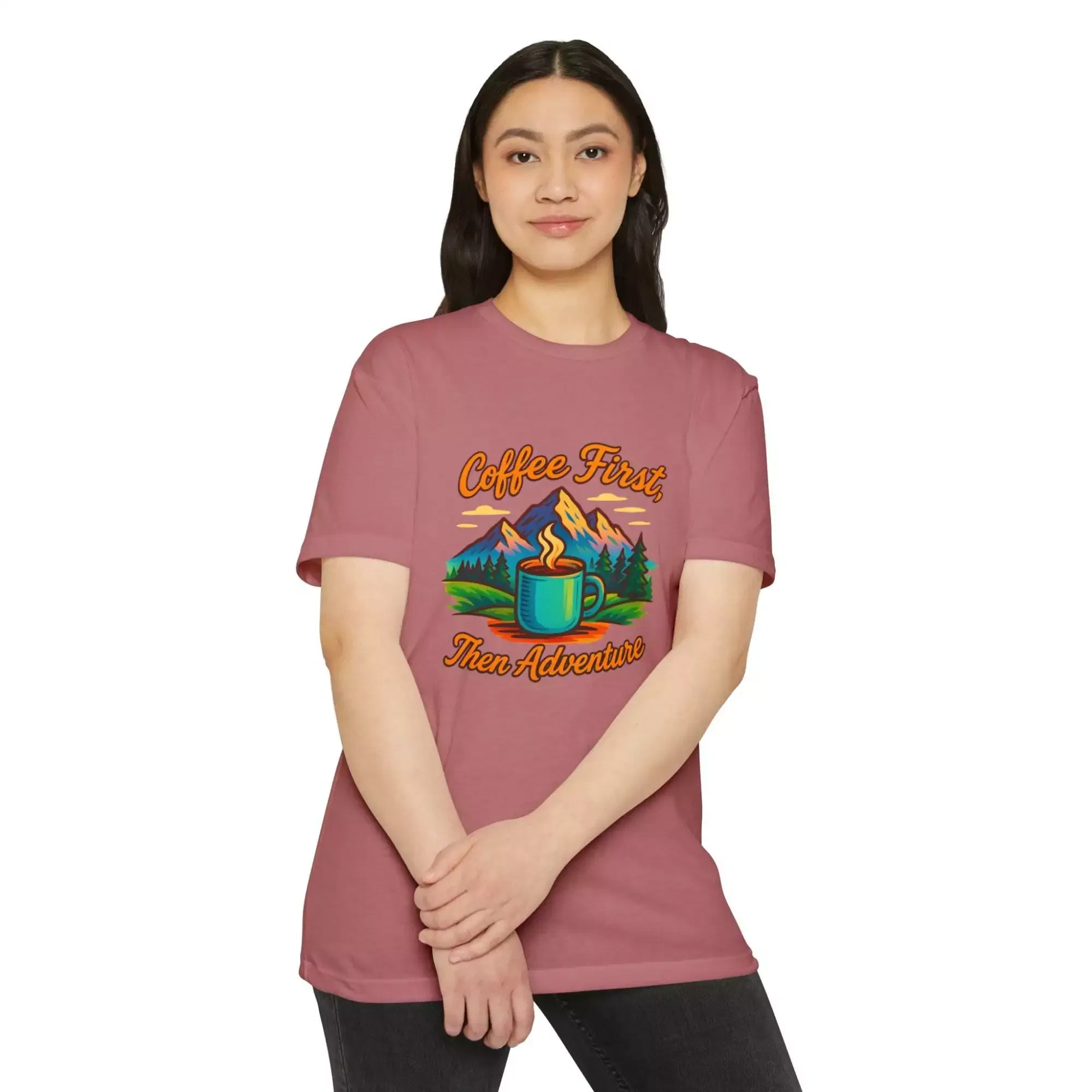 Coffee First Unisex T-Shirt, Adventure Tee, Gift for Coffee Lovers, Nature Lover Shirt, Casual Everyday Wear - Image 24