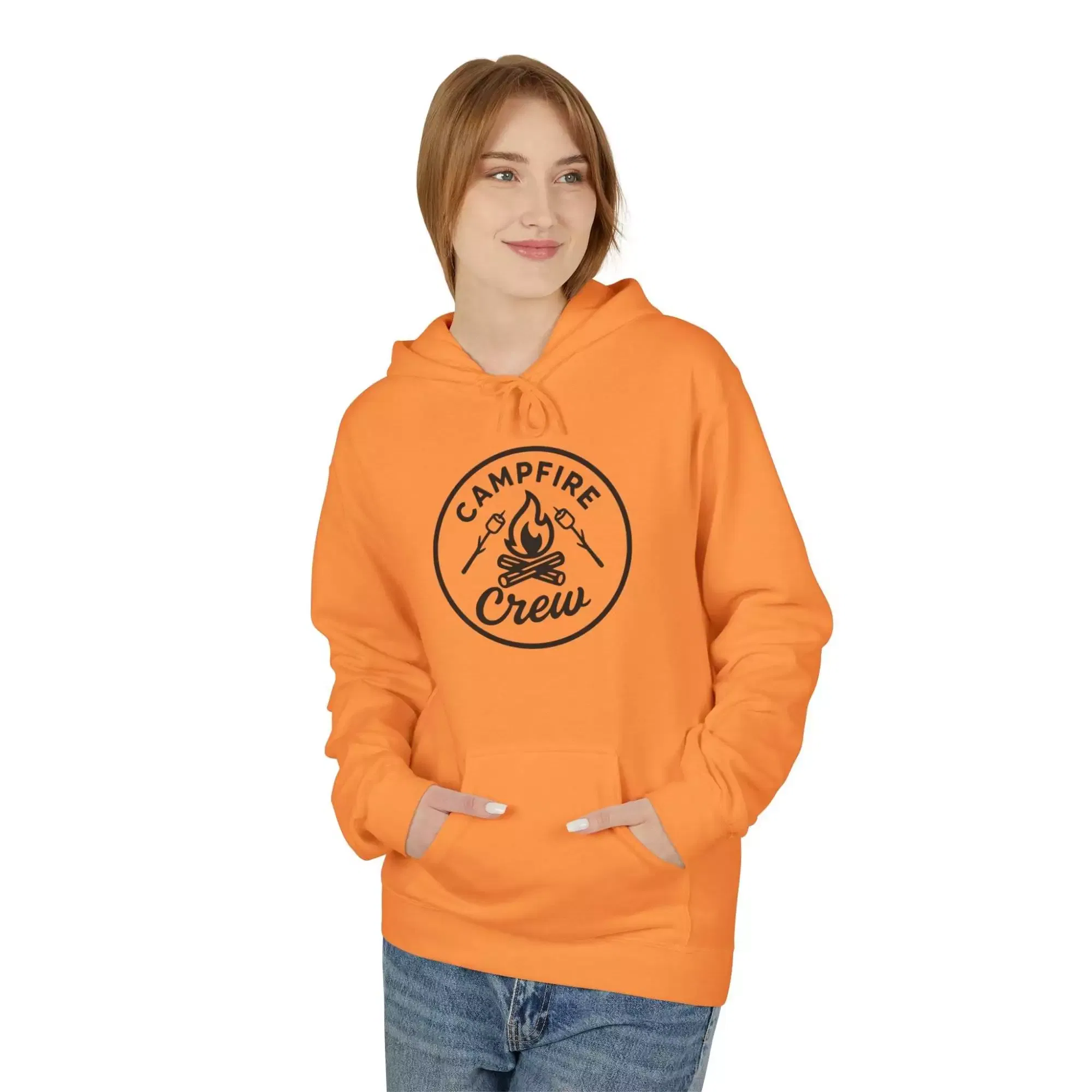 Campfire Crew Fleece Hoodie - Cozy Unisex Pullover for Outdoor Lovers, Bonfire Nights, Group Gatherings, Camping Trips, Fall Fashion - Image 11
