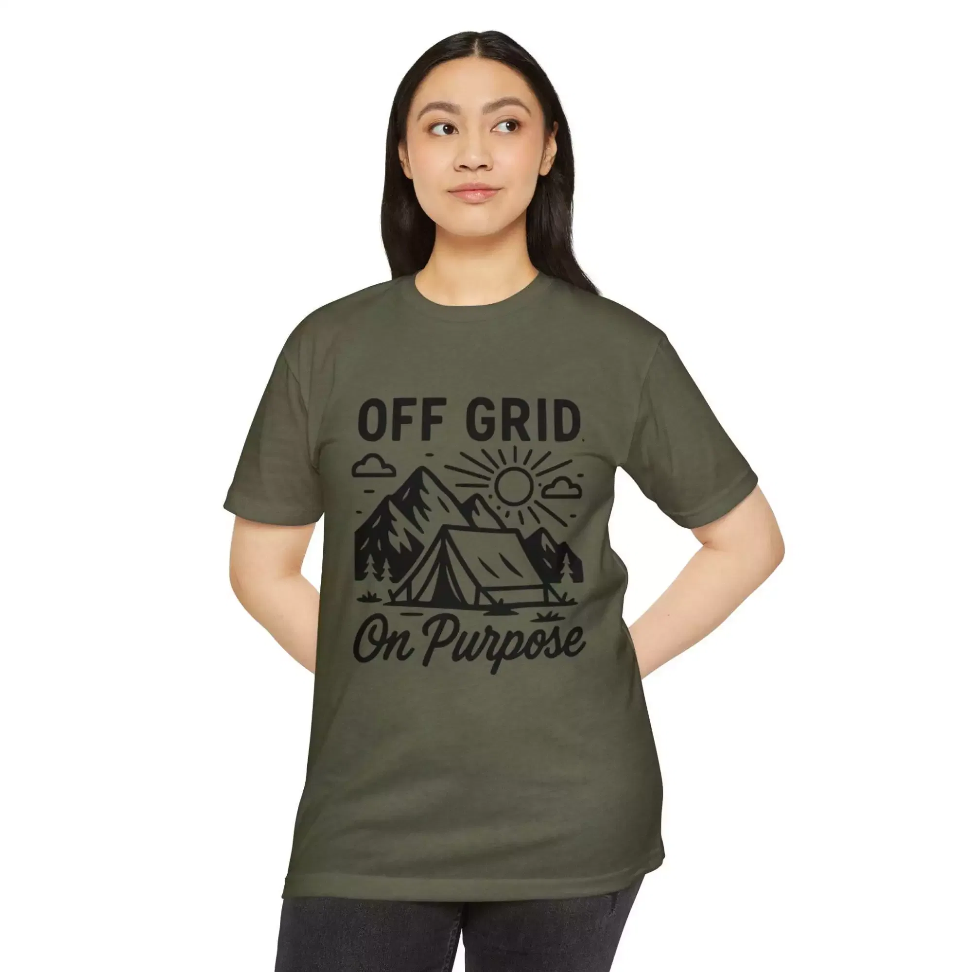 Unisex Outdoor Adventure T-Shirt | Off Grid On Purpose | Hiking, Camping, Travel, Nature Lover, Gift for Outdoorsy Friends - Image 9