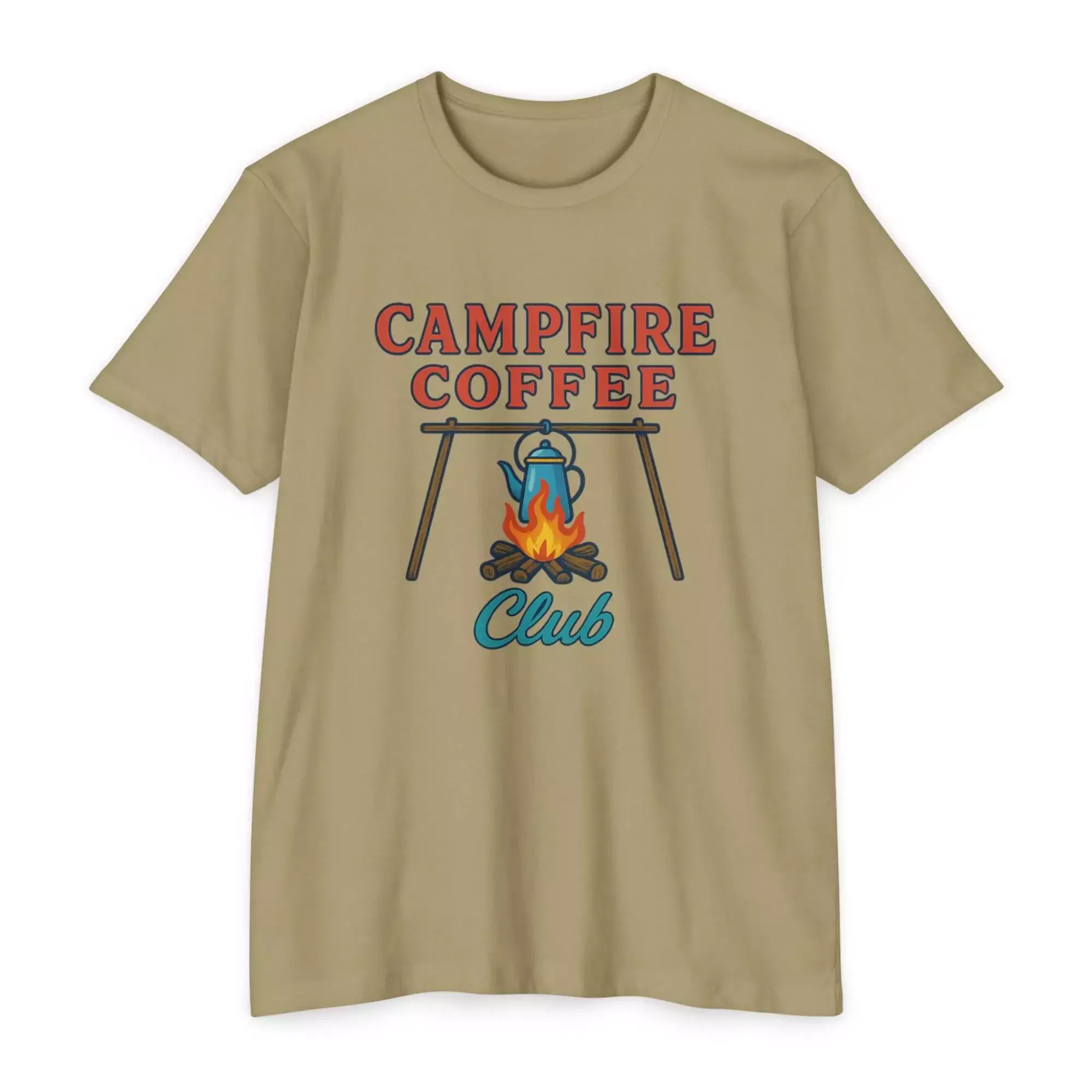 Campfire Coffee Club T-Shirt, Unisex Camp T-Shirt, Camping Apparel, Coffee Lover Gift, Outdoor Adventure Tee, Summer Festival Wear, [...] - Image 13