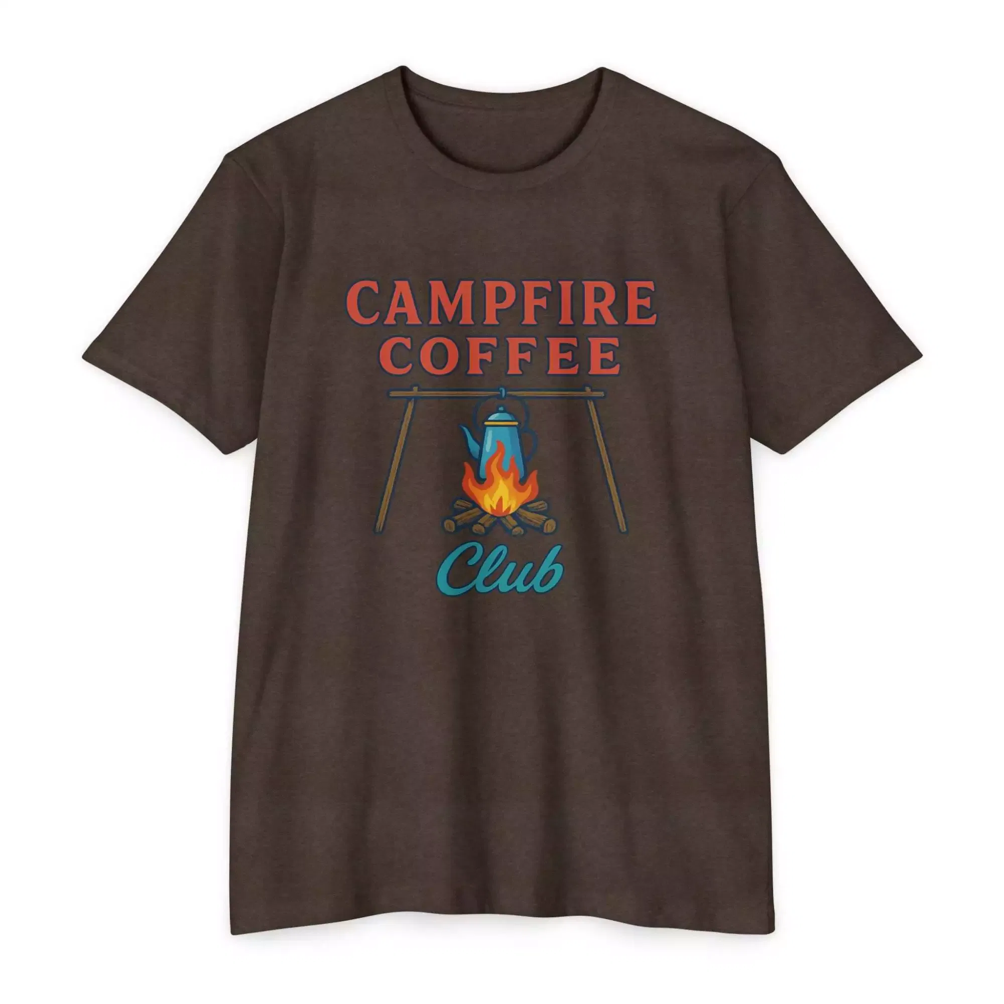 Campfire Coffee Club T-Shirt, Unisex Camp T-Shirt, Camping Apparel, Coffee Lover Gift, Outdoor Adventure Tee, Summer Festival Wear, [...] - Image 7