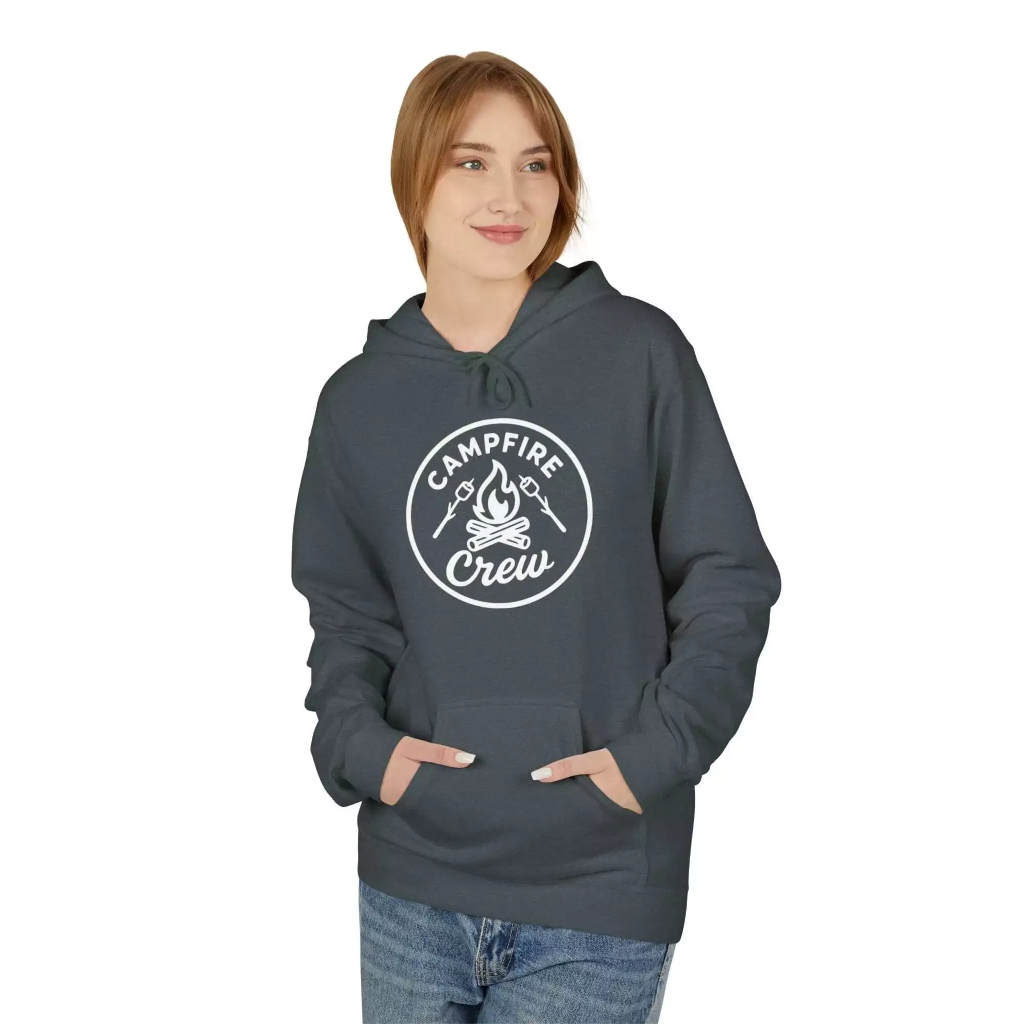 Campfire Crew Fleece Hoodie - Cozy Unisex Pullover for Outdoor Lovers, Bonfire Nights, Group Gatherings, Camping Trips, Fall Fashion - Image 17