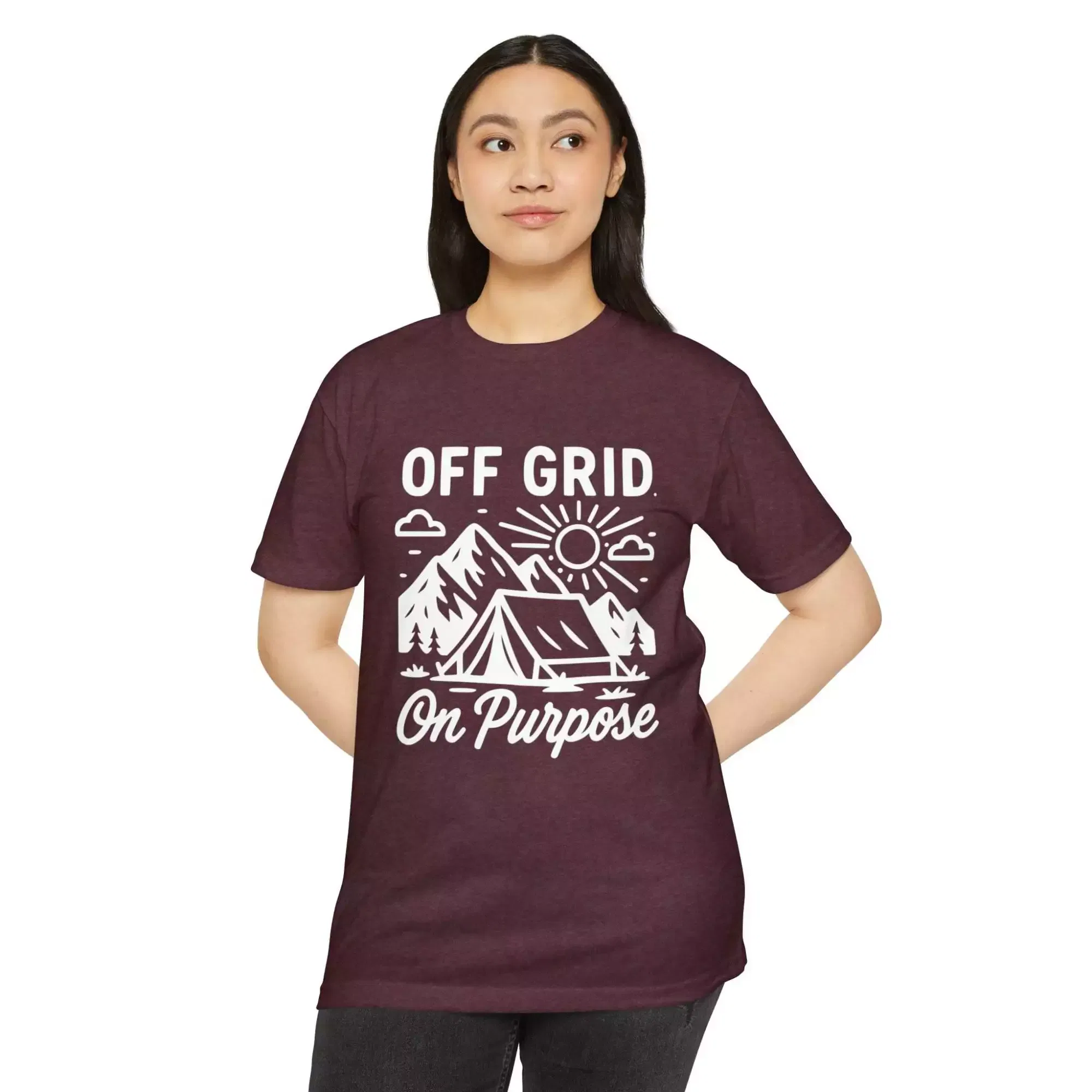 Unisex Outdoor Adventure T-Shirt | Off Grid On Purpose | Hiking, Camping, Travel, Nature Lover, Gift for Outdoorsy Friends - Image 39